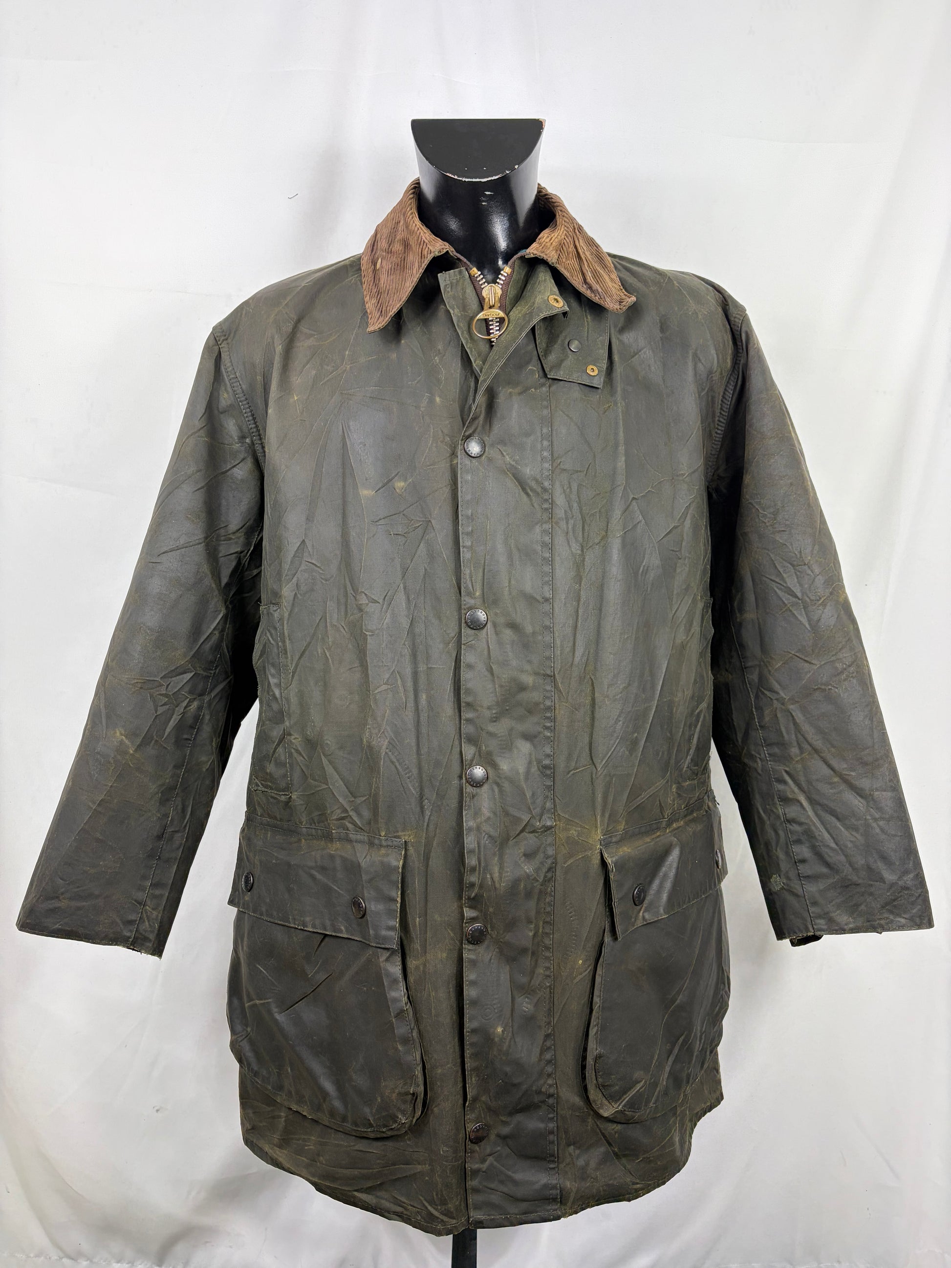 Giacca Barbour Vintage Northumbria C42/107 cm-Green Waxed Northumbria Jacket Size Large - Shop In London