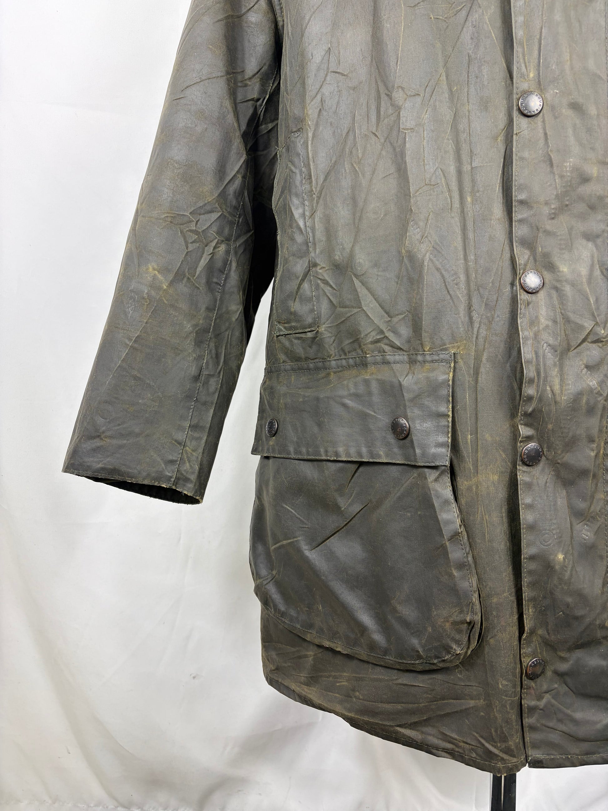 Giacca Barbour Vintage Northumbria C42/107 cm-Green Waxed Northumbria Jacket Size Large - Shop In London