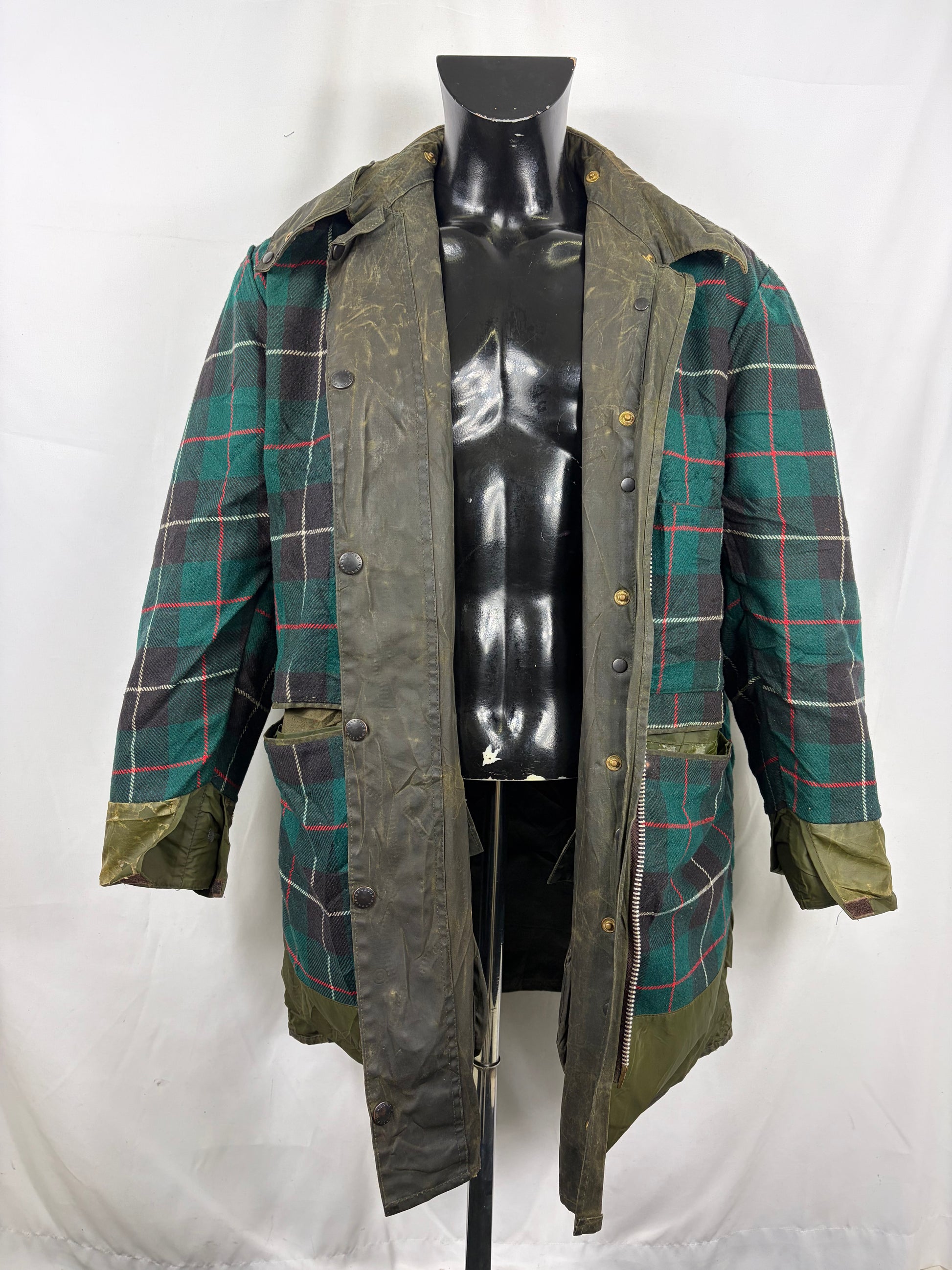 Giacca Barbour Vintage Northumbria C42/107 cm-Green Waxed Northumbria Jacket Size Large - Shop In London