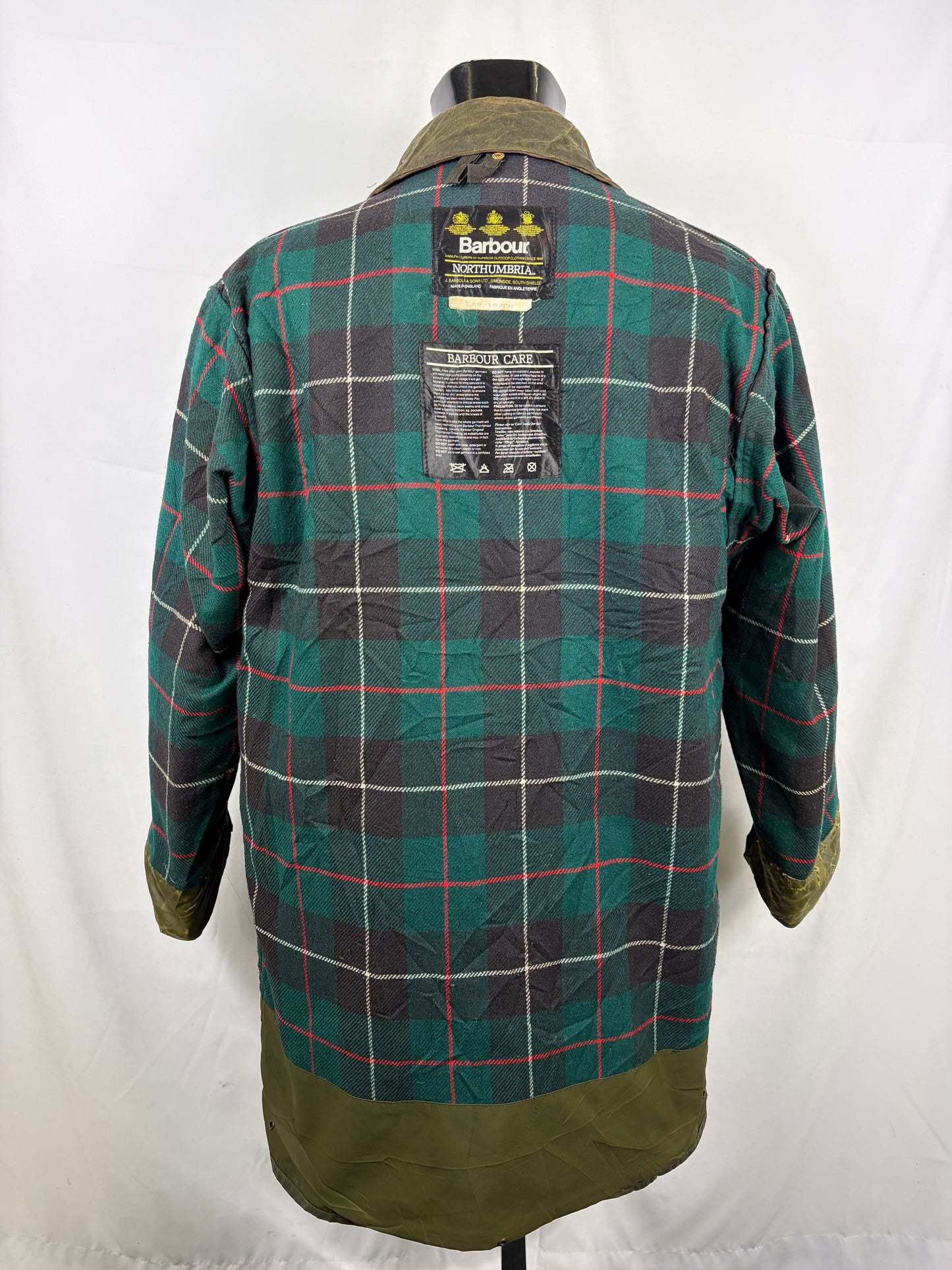 Giacca Barbour Vintage Northumbria C42/107 cm-Green Waxed Northumbria Jacket Size Large - Shop In London