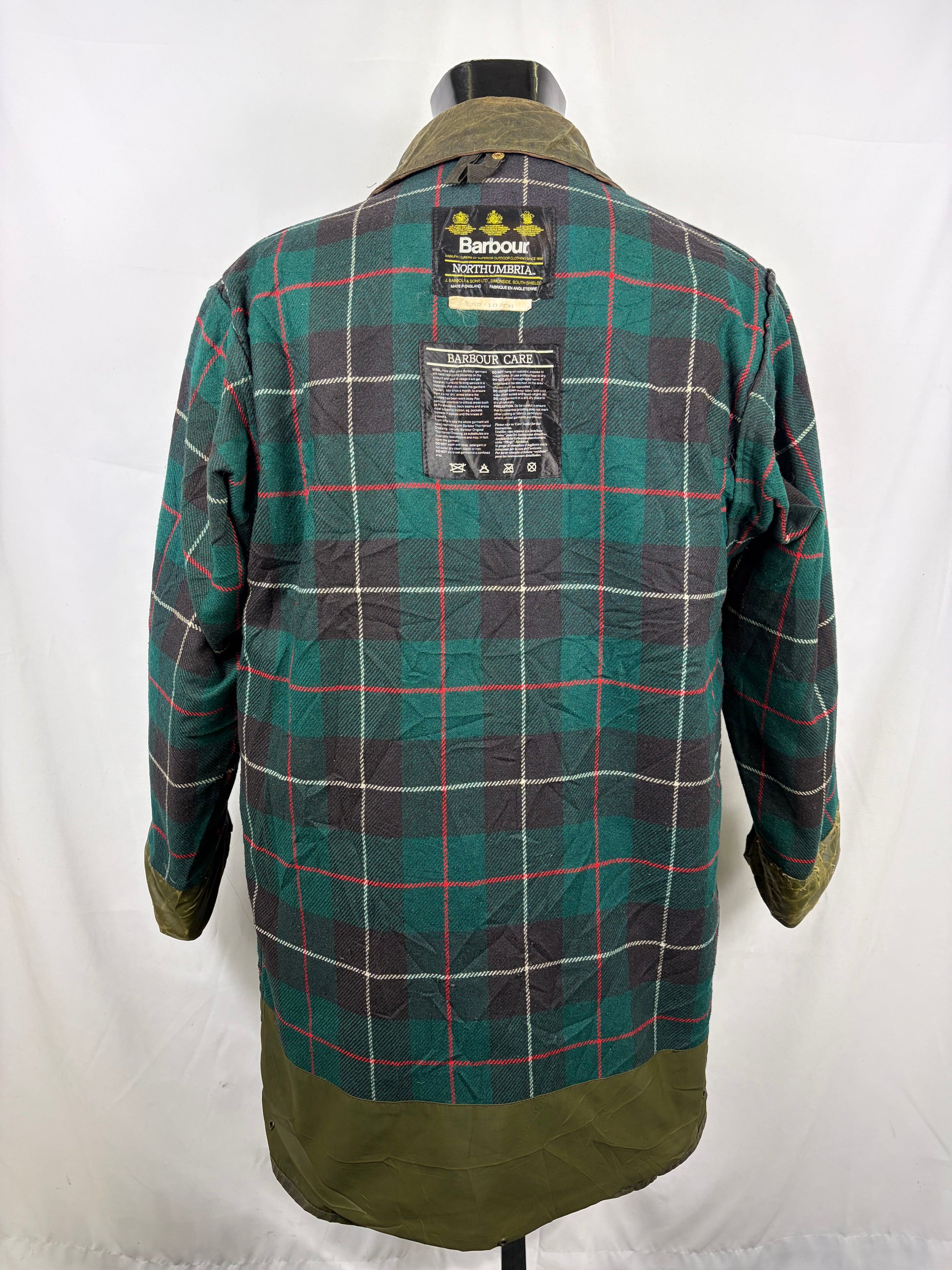 Giacca Barbour Vintage Northumbria C42/107 cm-Green Waxed Northumbria Jacket Size Large - Shop In London