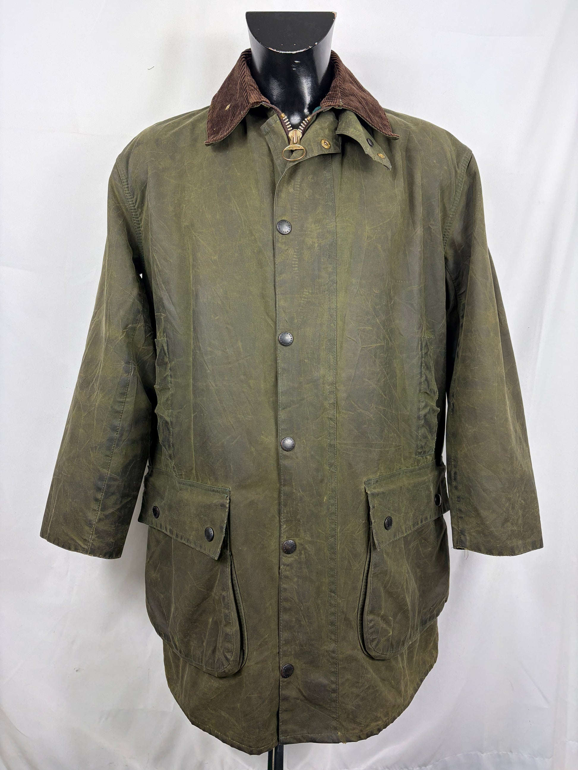Giacca Barbour Vintage Northumbria C40/102cm-Green Waxed Northumbria Jacket Size Medium - Shop In London