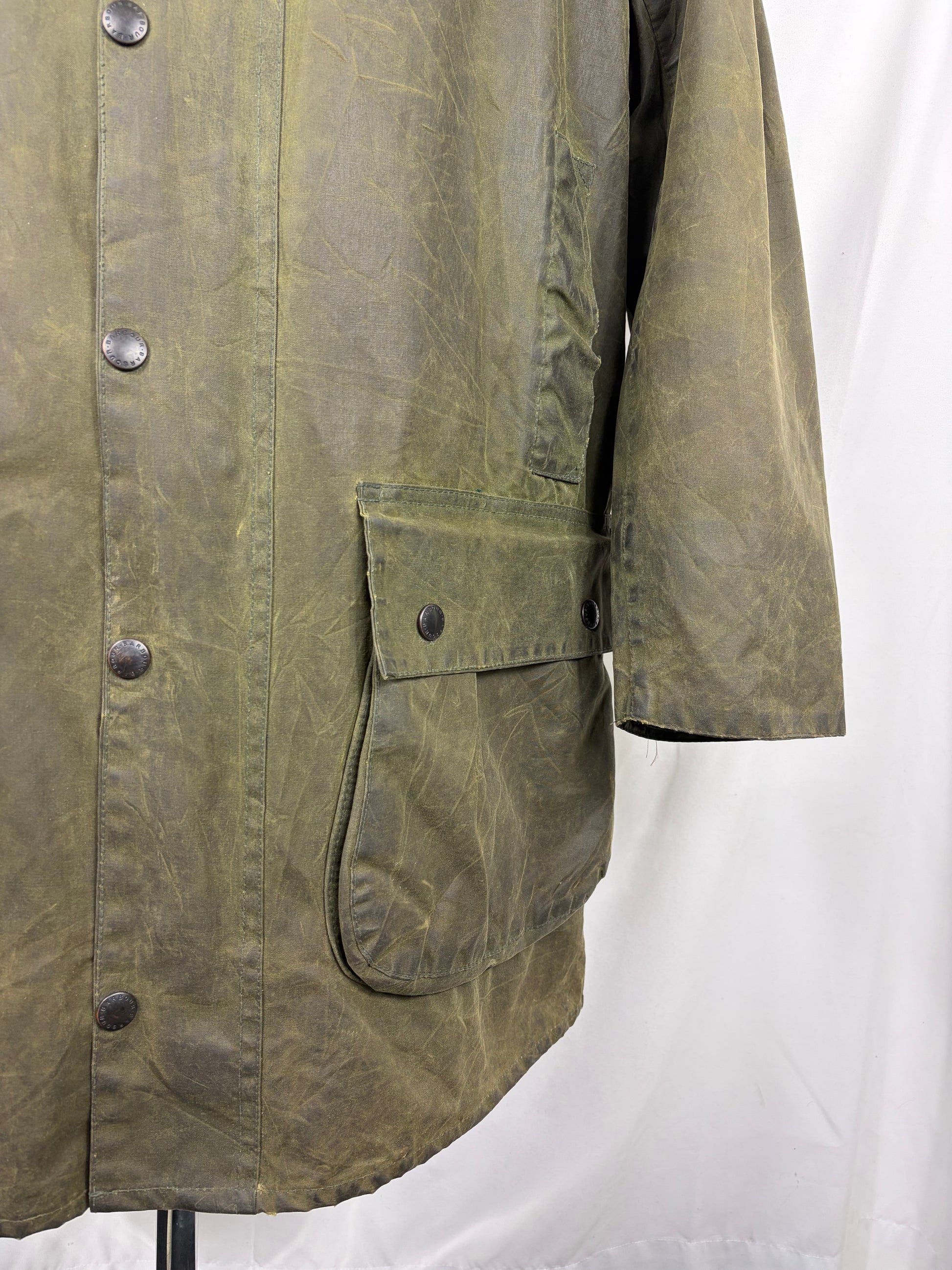 Giacca Barbour Vintage Northumbria C40/102cm-Green Waxed Northumbria Jacket Size Medium - Shop In London