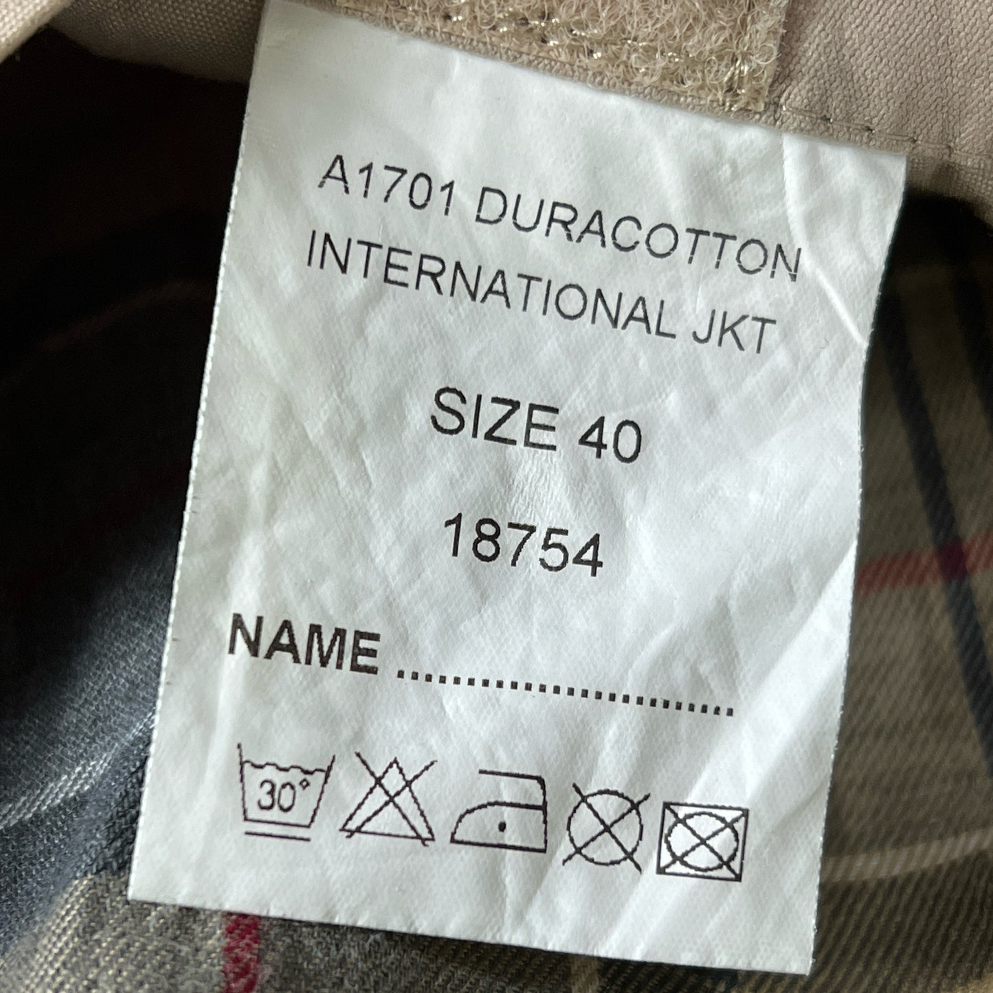Giacca Barbour International Beige C40/102 cm - Barbour Beige Cotton Jacket Medium