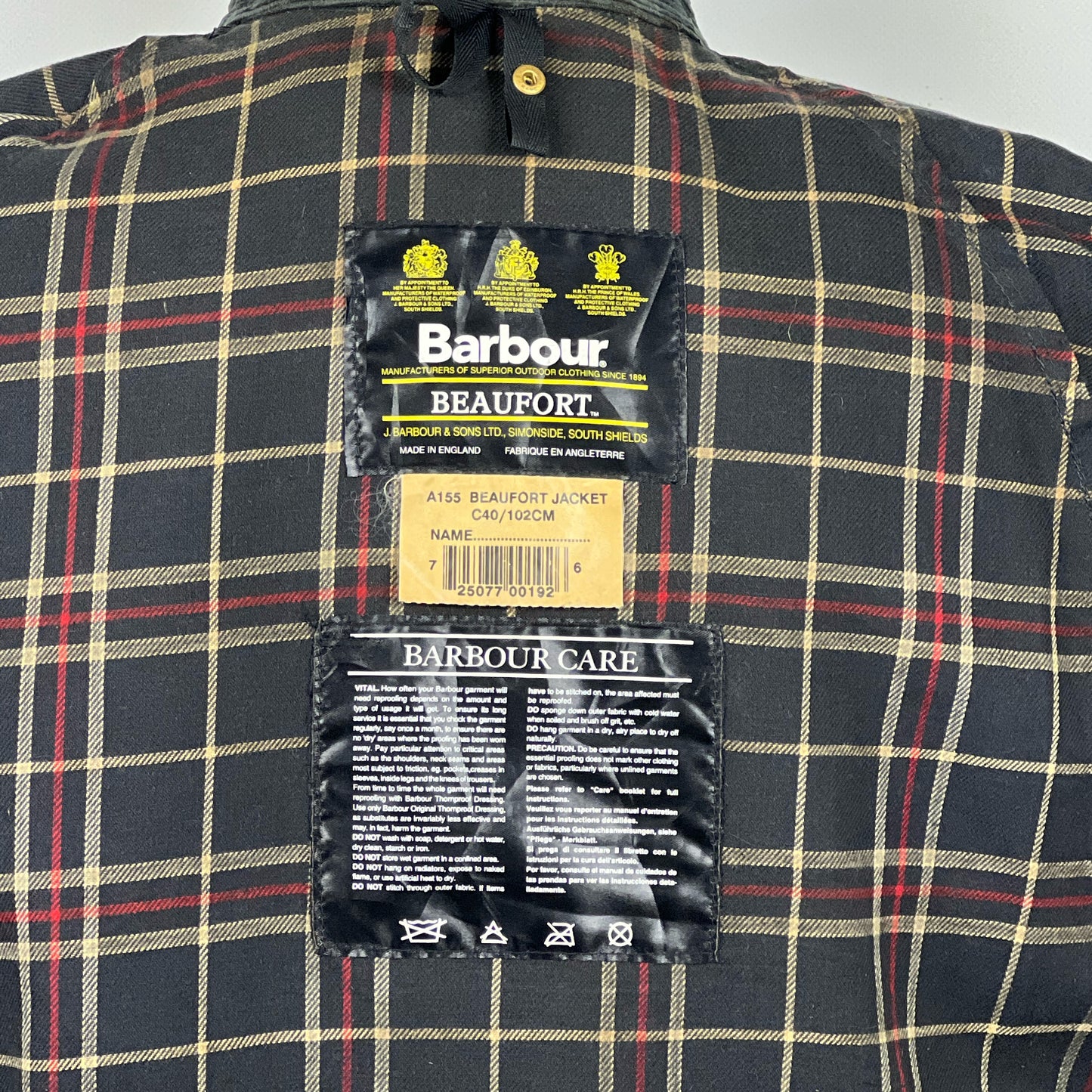 Barbour Giacca Beaufort blu C40/102 cm -Navy waxed Beaufort Jacket Size Medium