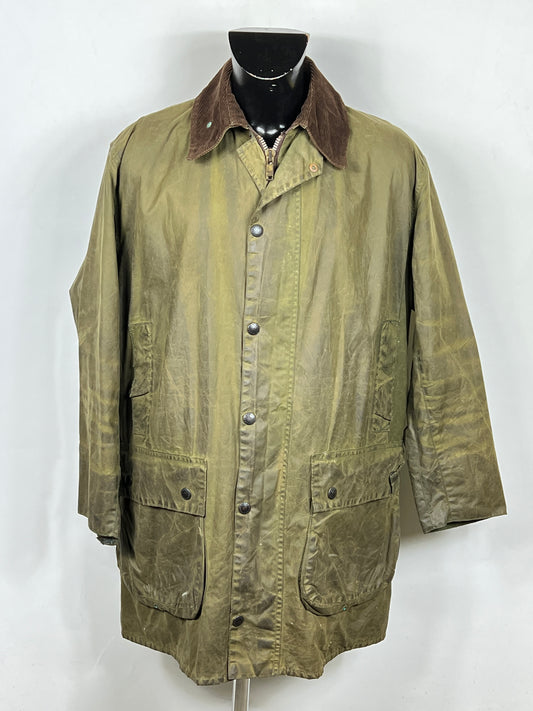 Barbour Border verde cotone Cerato C42/107 cm Green Border Coat Size Large tg. 52 ita