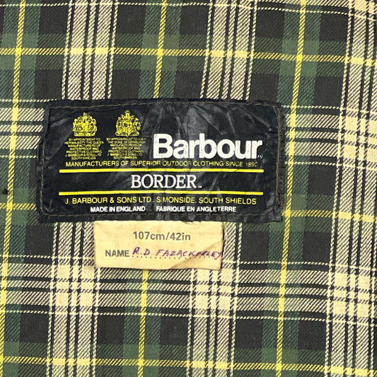 Barbour Border verde cotone Cerato C42/107 cm Green Border Coat Size Large tg. 52 ita
