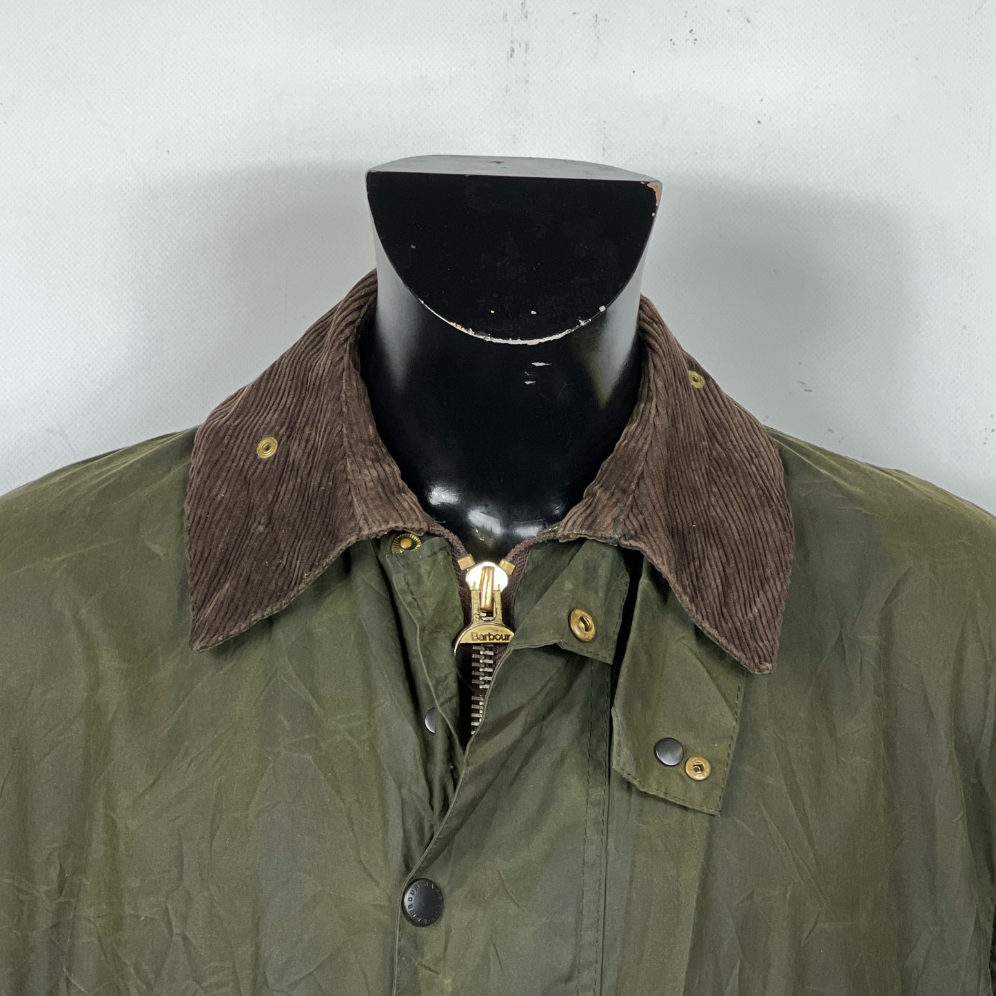 Giacca Barbour Border verde Vintage Cerata C42/107 cm - Green wax jacket Large