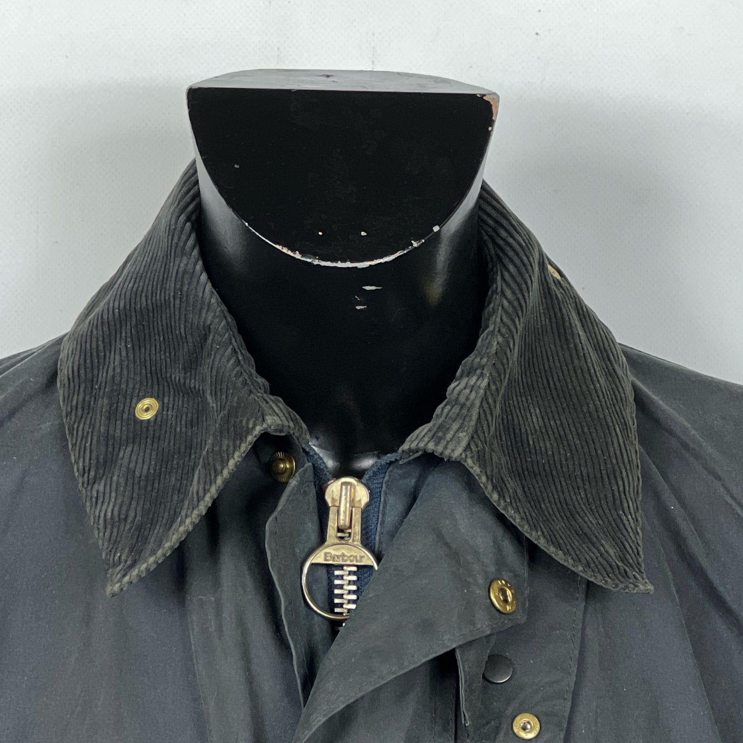 Barbour Border blu cotone Cerato C42/107 cm Navy Border Coat Size Large tg. 52 ita