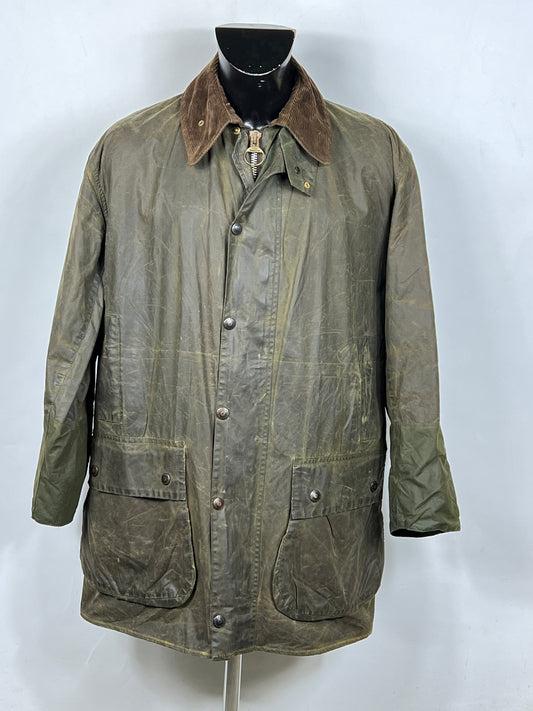 Barbour Border verde cotone Cerato C42/107 cm Green Border Coat Size Large tg. 52 ita