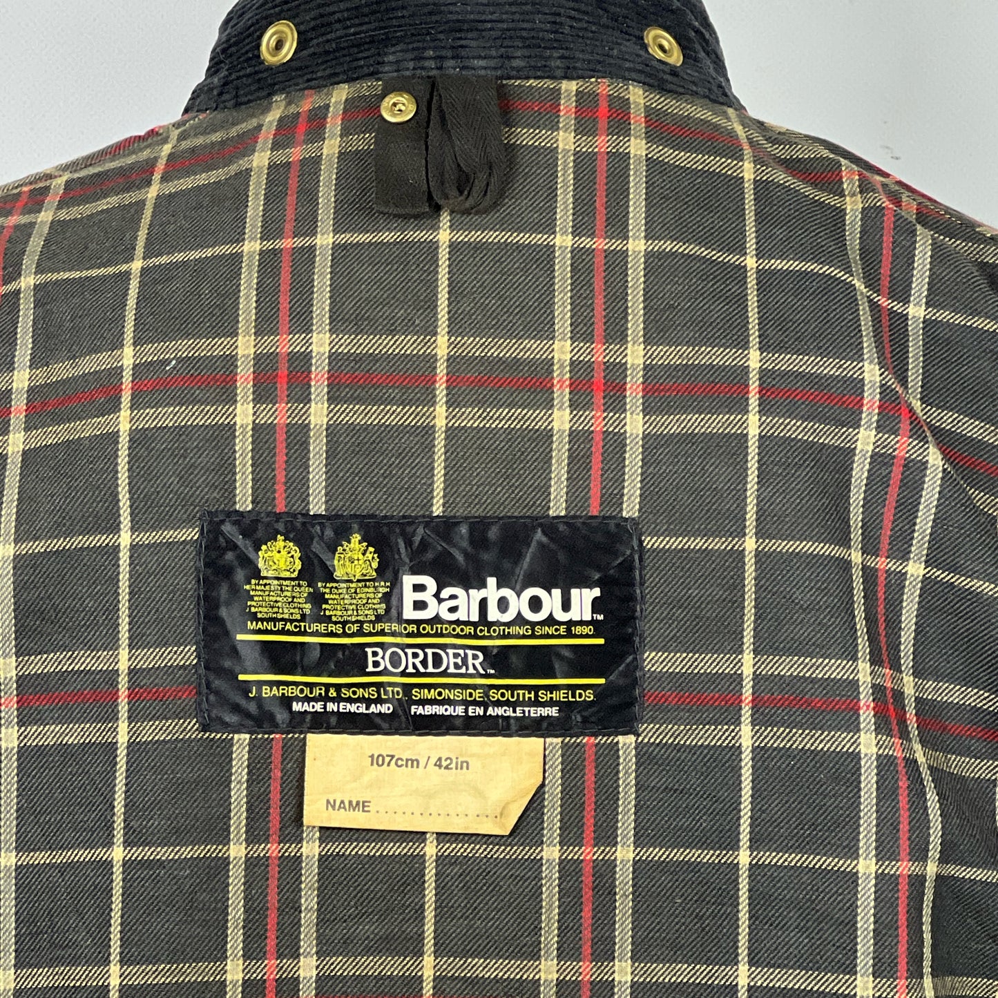 Barbour Border blu 2 corone cotone Cerato C42/107cm Navy Border Coat Size Large tg. 52 ita