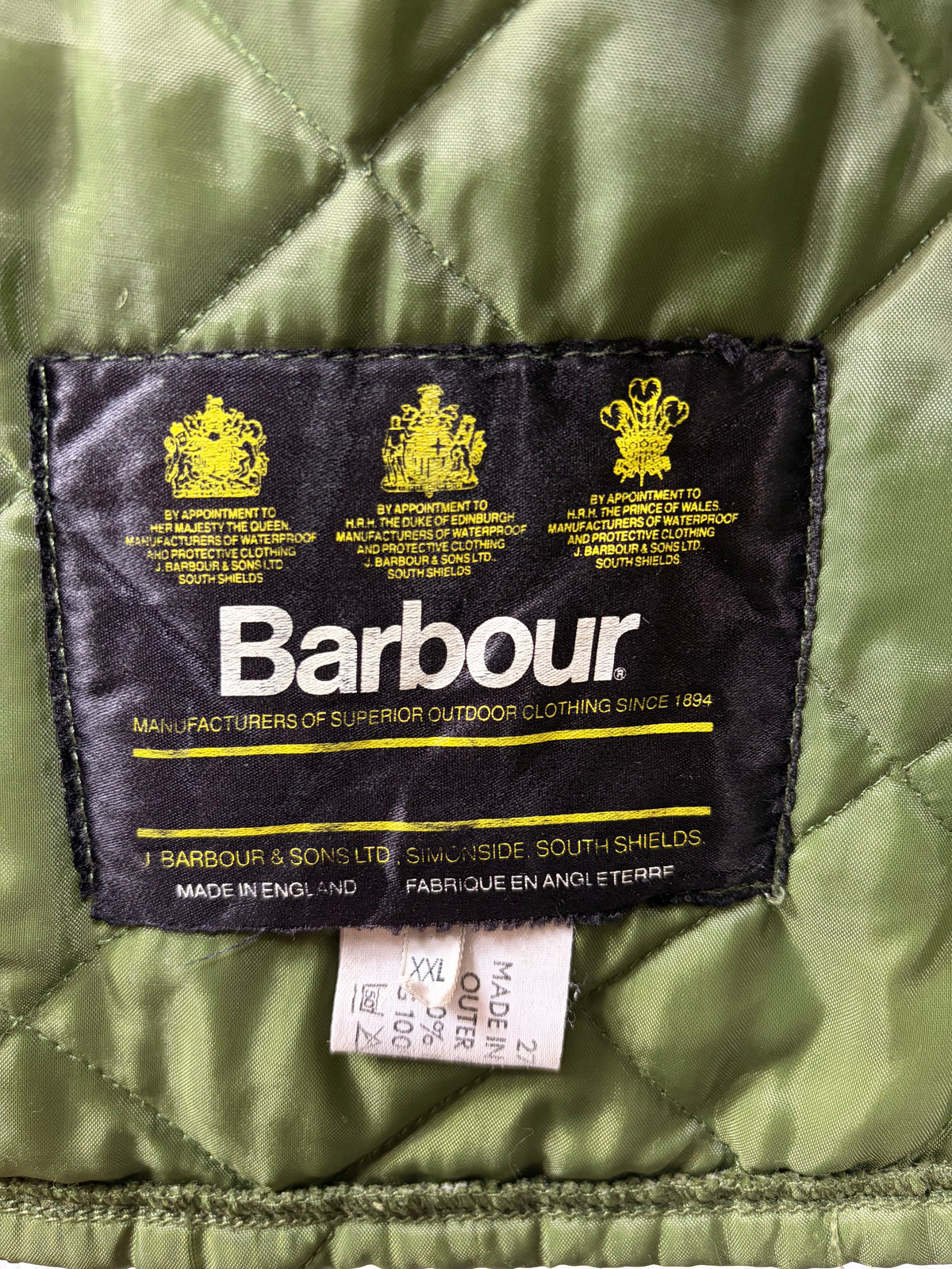 Giacca a vento Barbour verde Liddesdale XXlarge- Man Quilted Green Jacket Size XXlarge