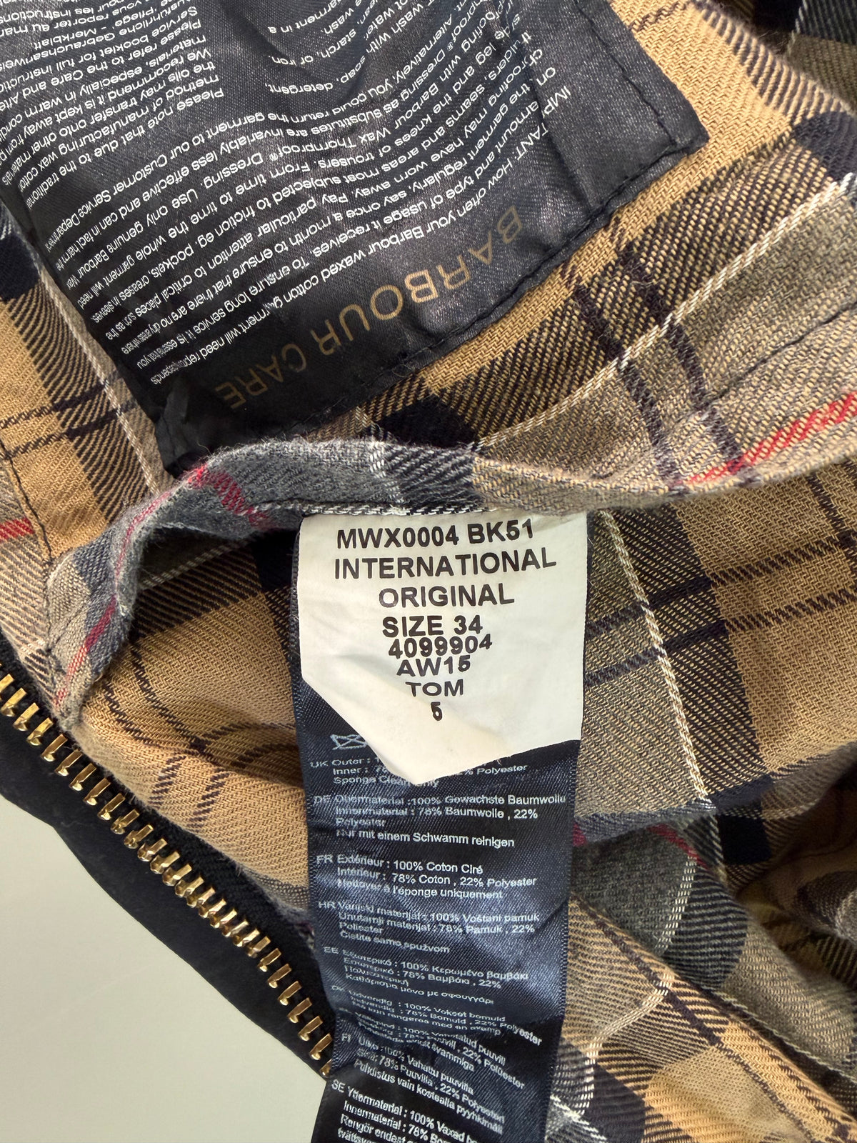 Giacca Barbour International Original Nero A7 Tg. 34 - Barbour International Original Black Jacket Size XXsmall