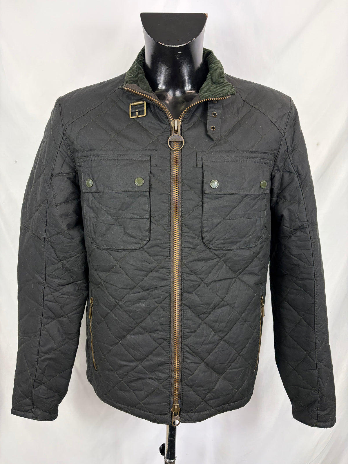 Giacca Barbour International Peel Verde Medium- Man International Wax green Jacket size M