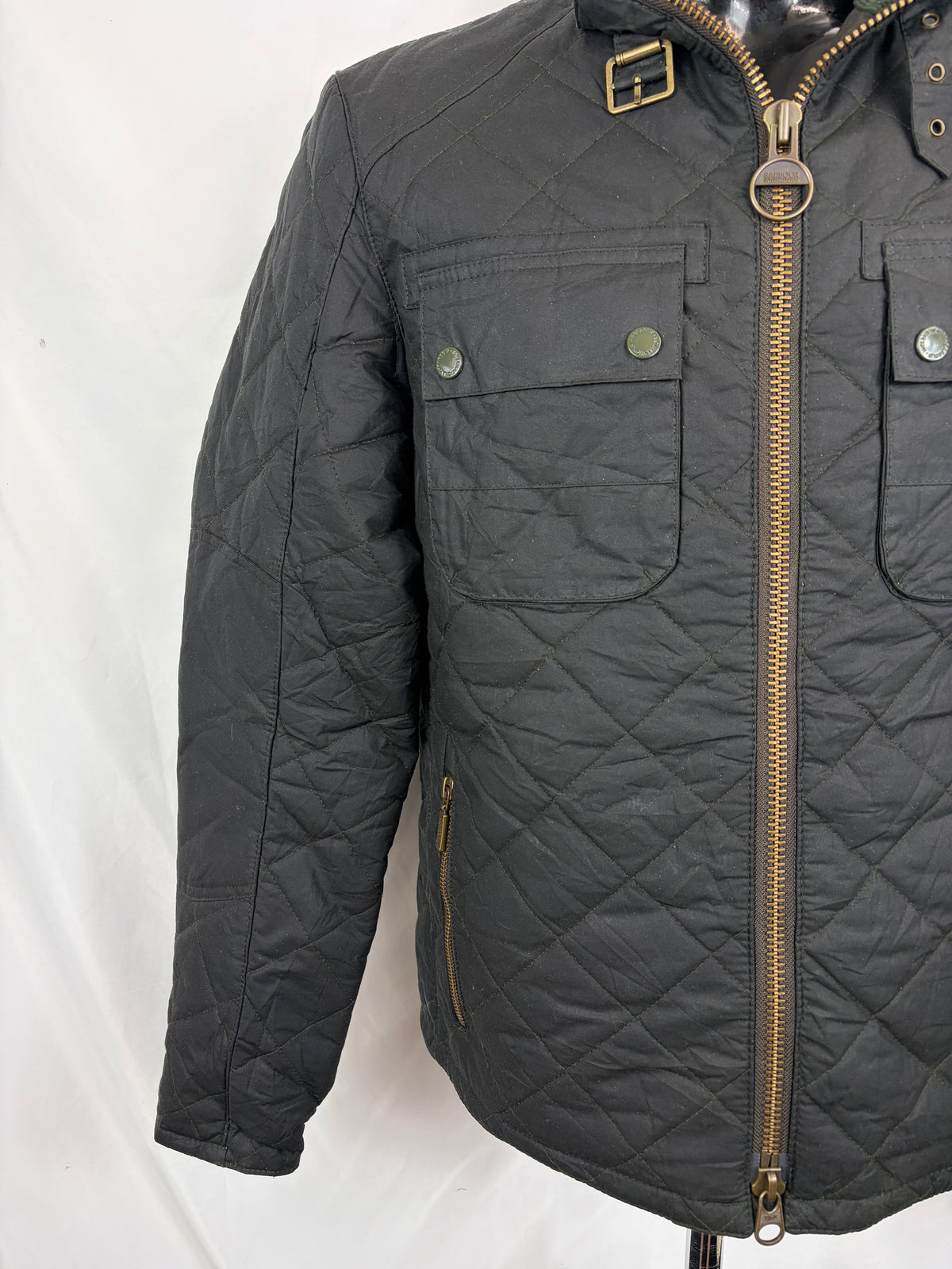 Giacca Barbour International Peel Verde Medium- Man International Wax green Jacket size M