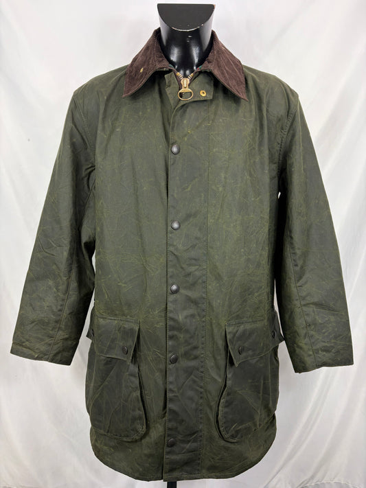 RARO Barbour Vintage Northumbria C42/107cm-Green Waxed Northumbria Jacket  Size Large