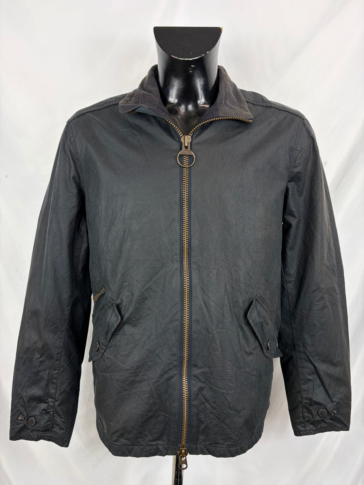 Giacca uomo Barbour corta cerata blu S- Man Barbour Short Claxton jacket size Small
