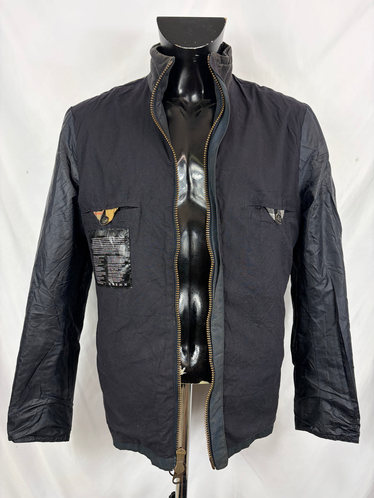 Giacca uomo Barbour corta cerata blu S- Man Barbour Short Claxton jacket size Small