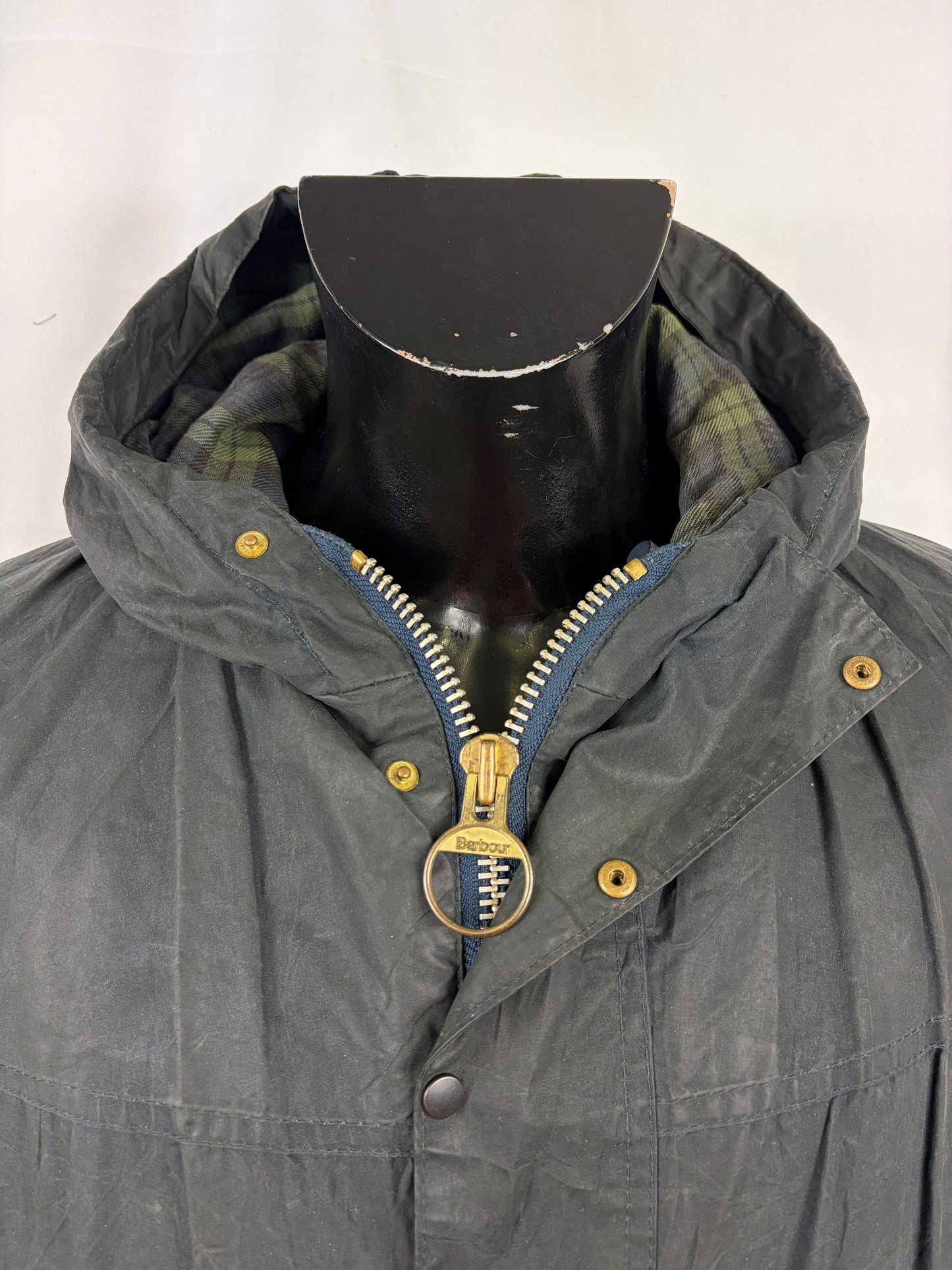 Barbour Classic Durham blu con cappuccio C48/122 cm Navy Hooded waxed durham Size XXL - Shop In London