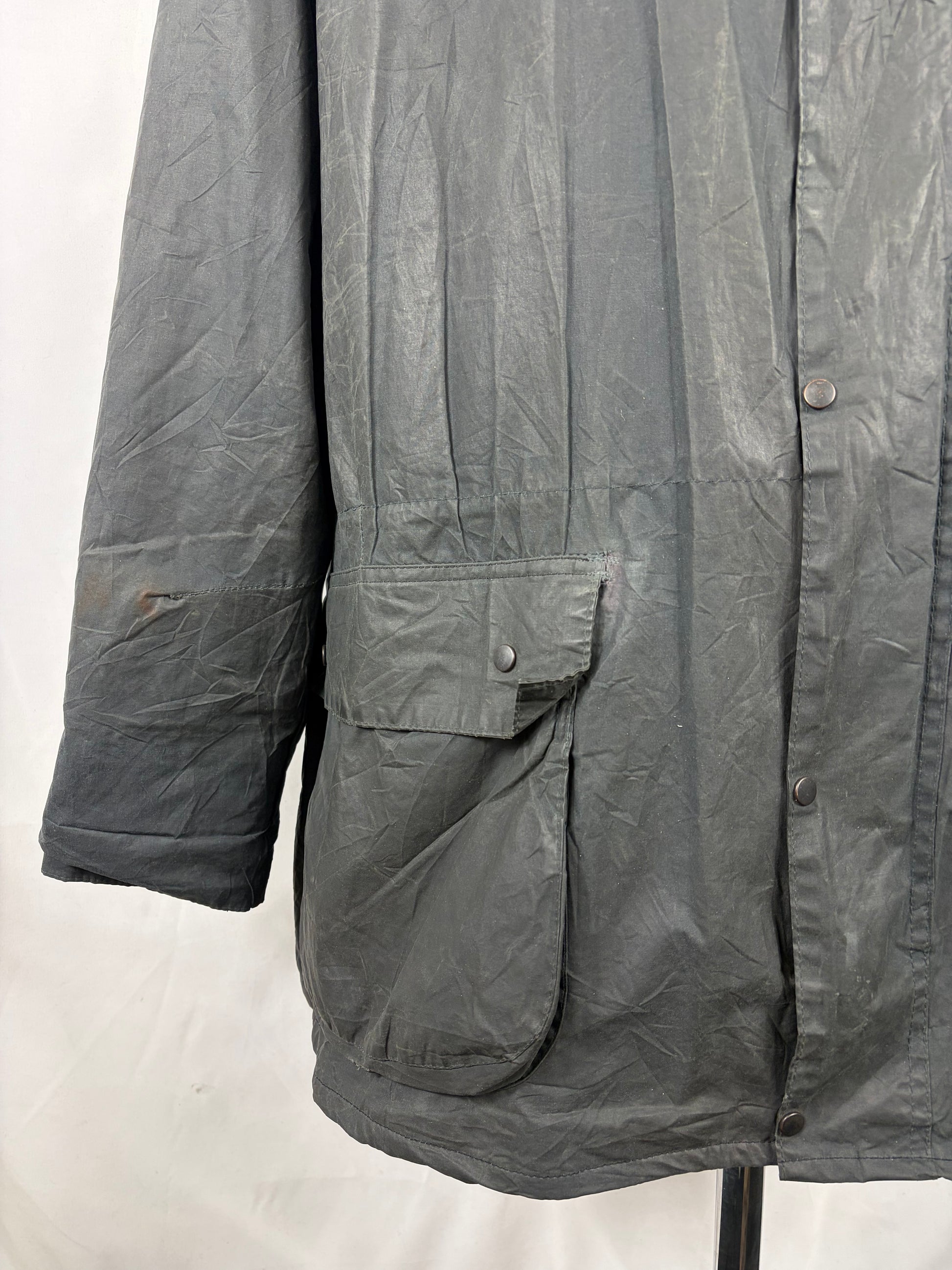 Barbour Classic Durham blu con cappuccio C48/122 cm Navy Hooded waxed durham Size XXL - Shop In London