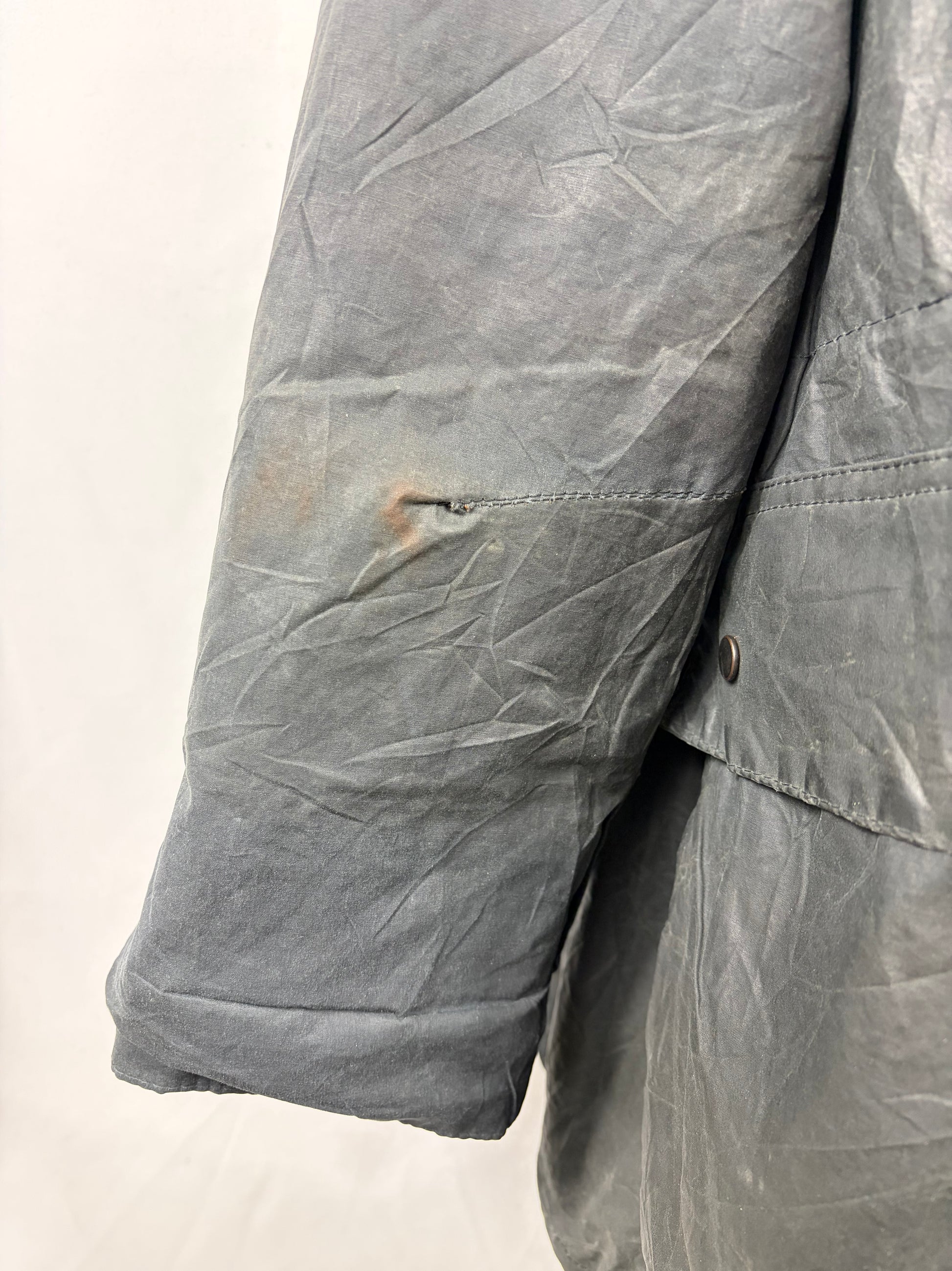 Barbour Classic Durham blu con cappuccio C48/122 cm Navy Hooded waxed durham Size XXL - Shop In London