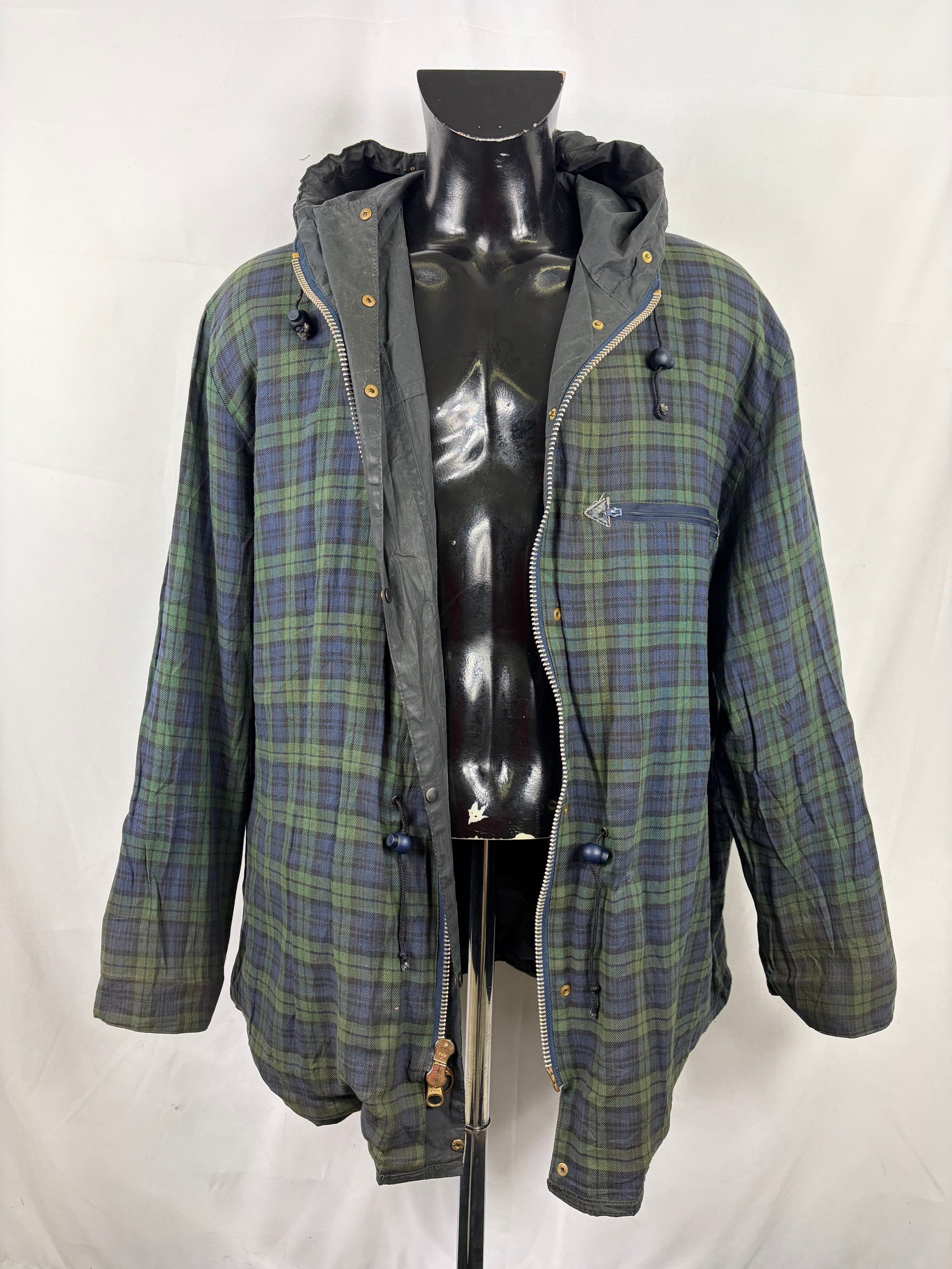 Barbour Classic Durham blu con cappuccio C48/122 cm Navy Hooded waxed durham Size XXL - Shop In London