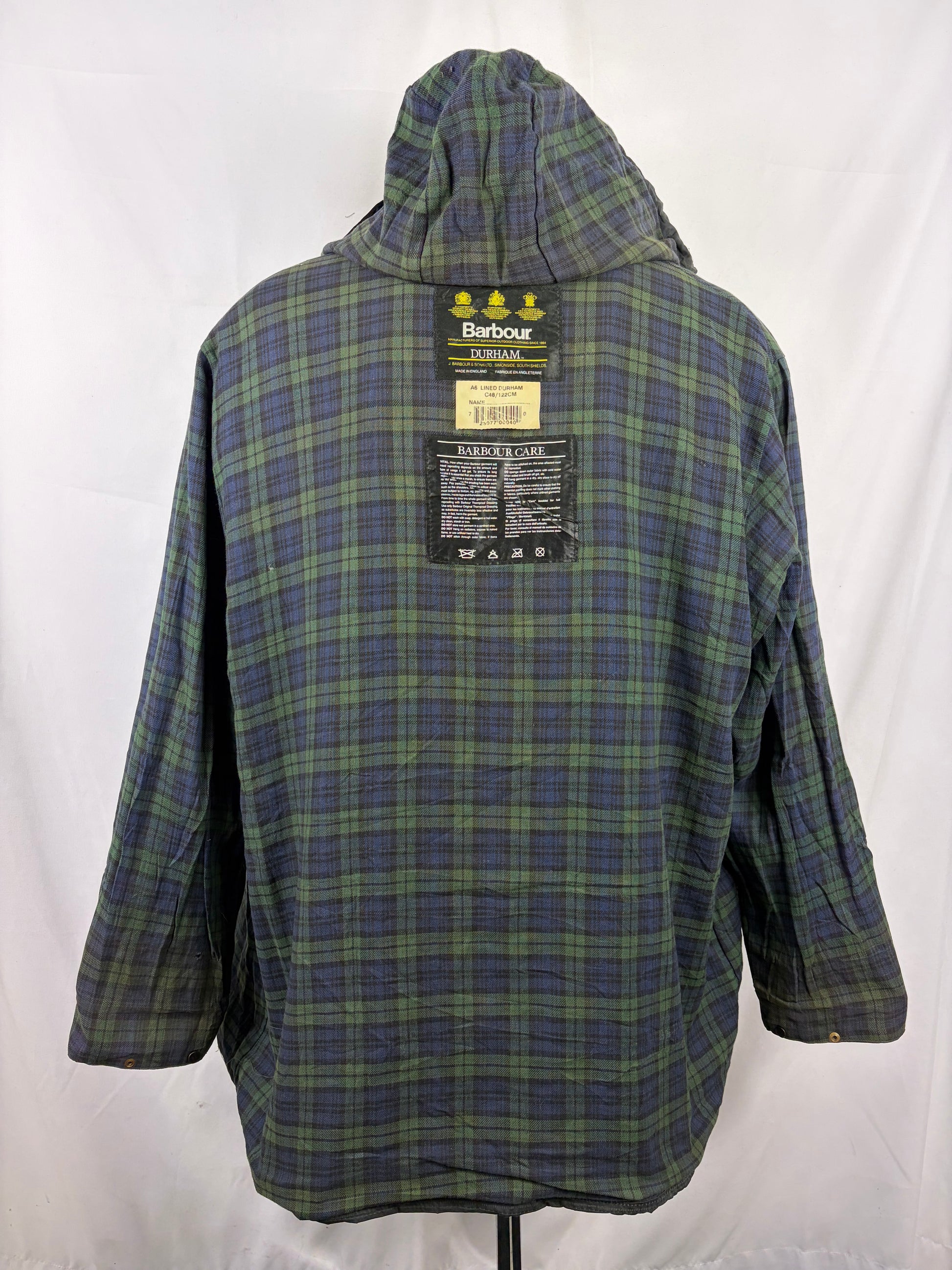 Barbour Classic Durham blu con cappuccio C48/122 cm Navy Hooded waxed durham Size XXL - Shop In London