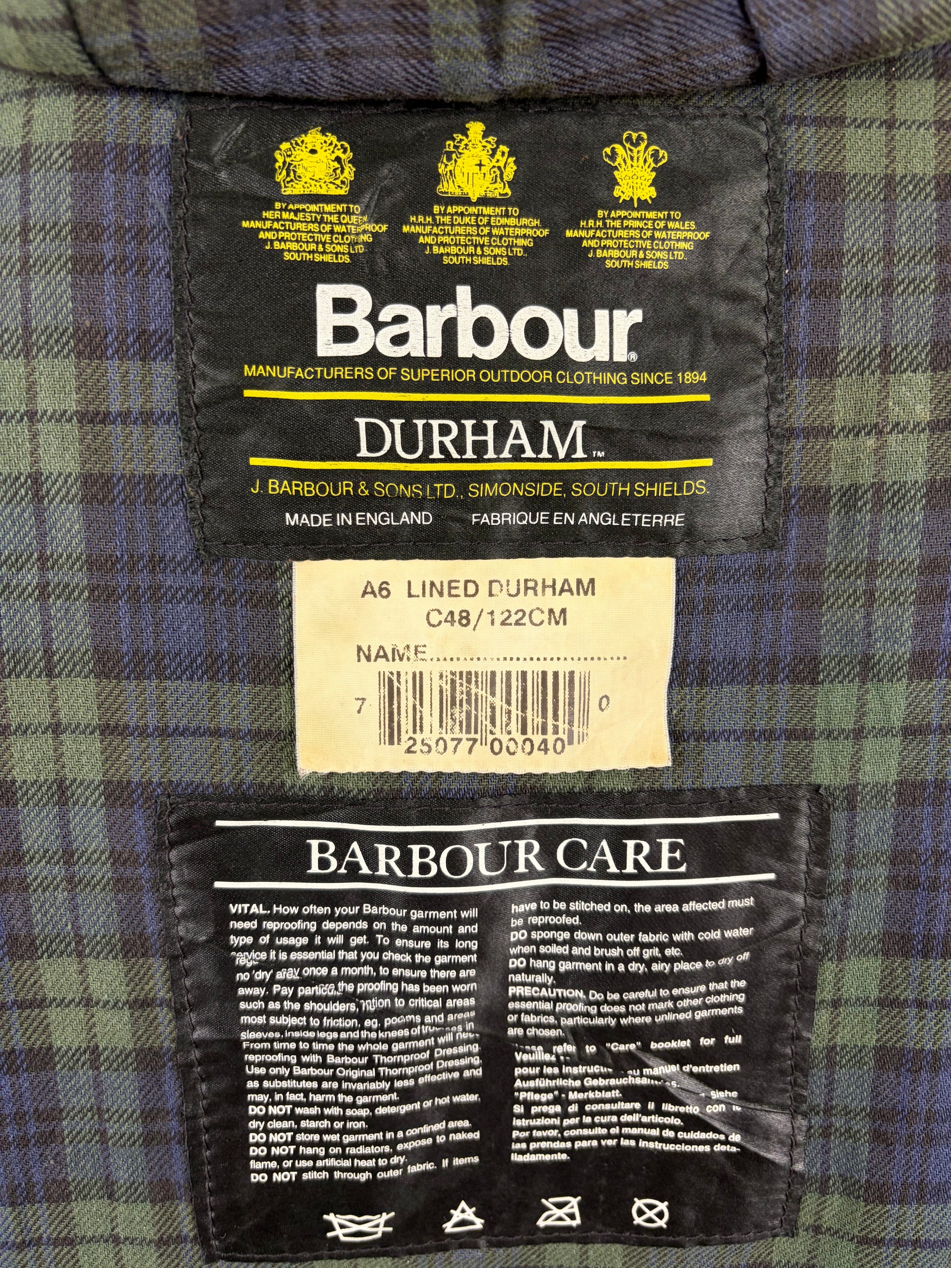 Barbour Classic Durham blu con cappuccio C48/122 cm Navy Hooded waxed durham Size XXL - Shop In London