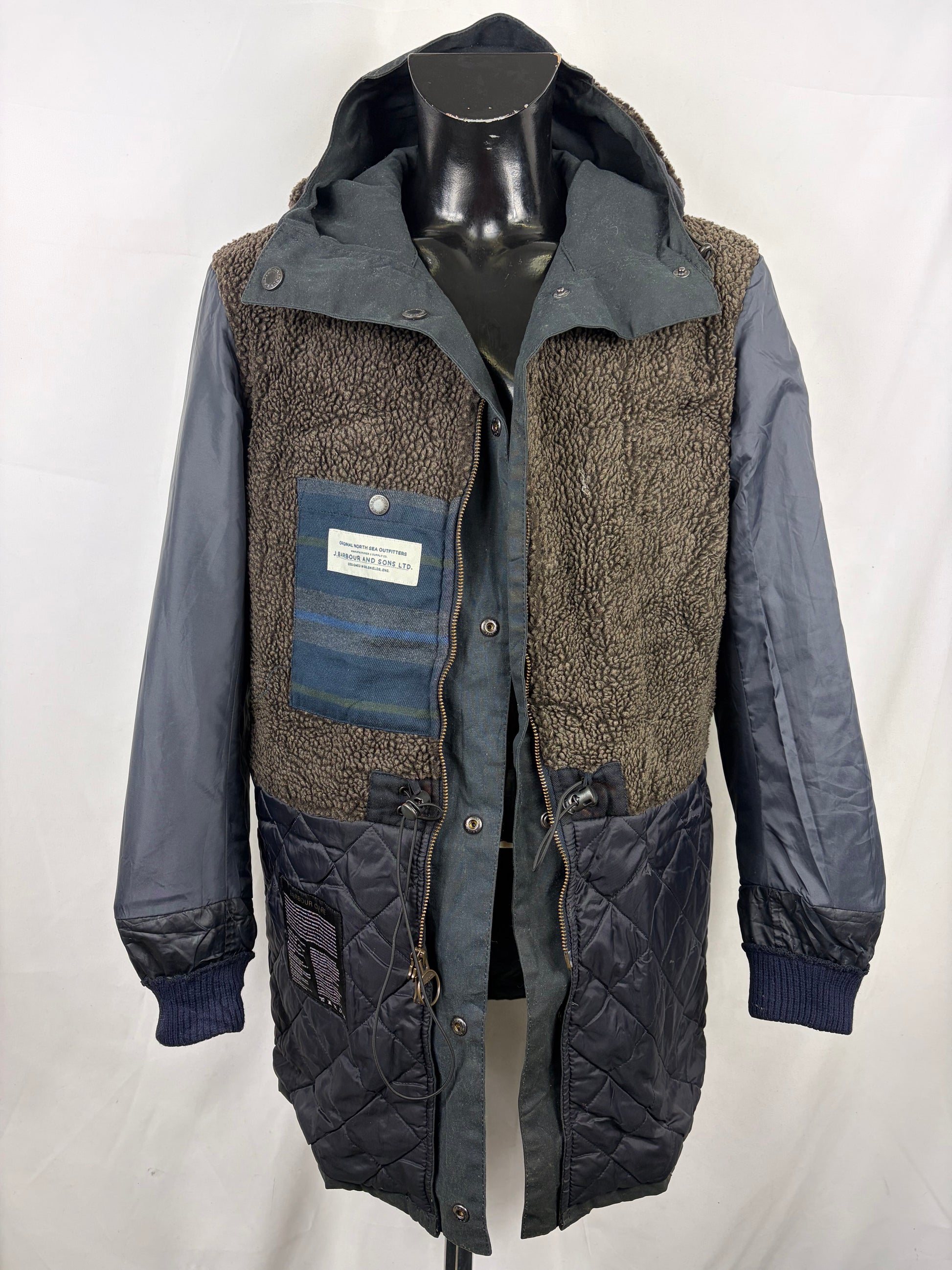 Parka Barbour uomo Blu Oakum cerato Medium - Navy Man Oakum wax jacket with hood size Medium - Shop In London