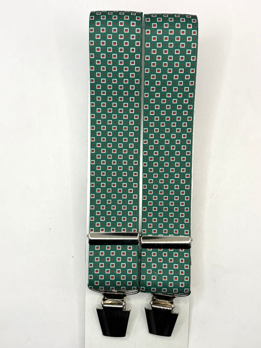 Bretelle da uomo con clip verde a fantasia - Shop In London