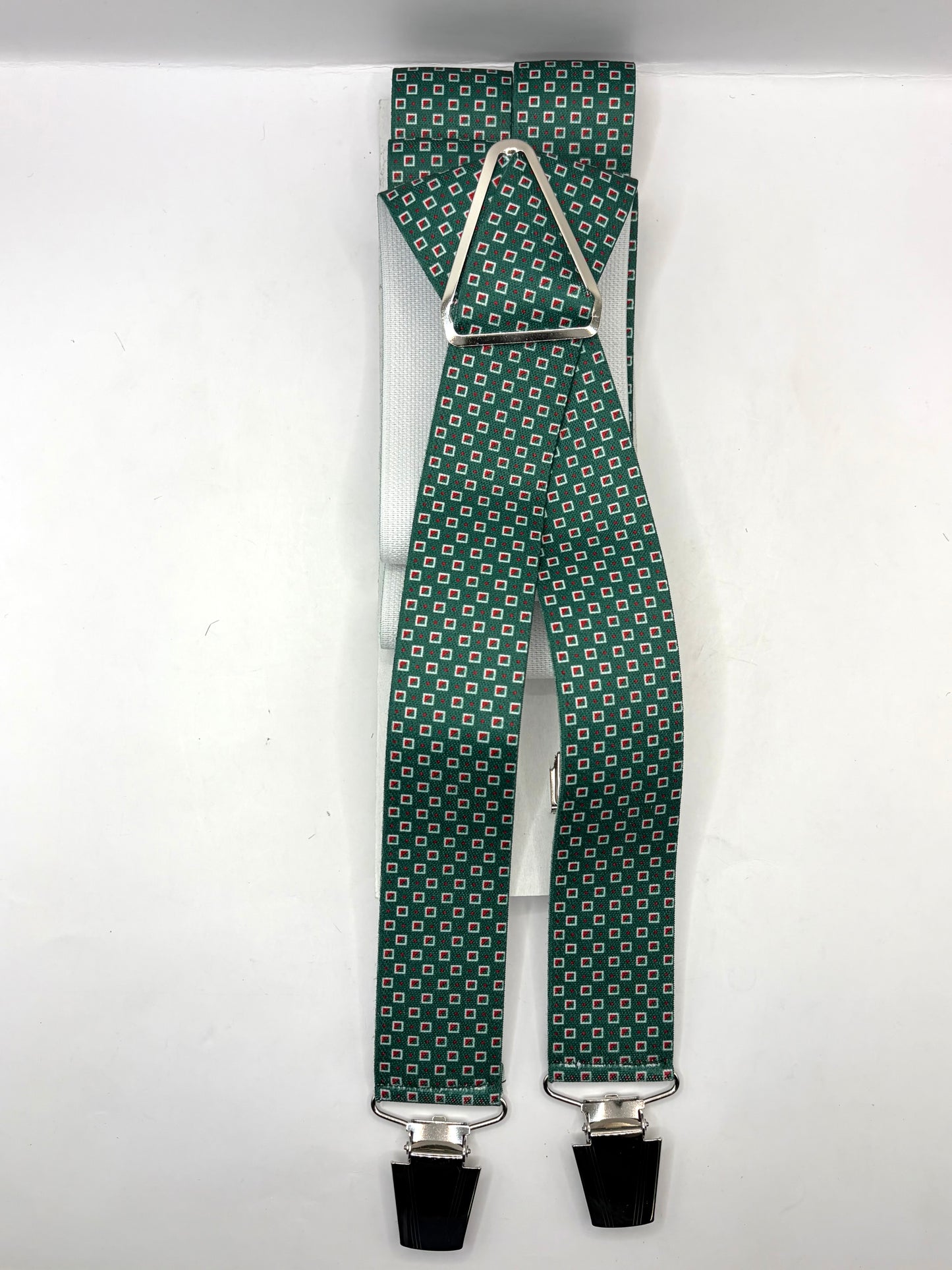 Bretelle da uomo con clip verde a fantasia - Shop In London