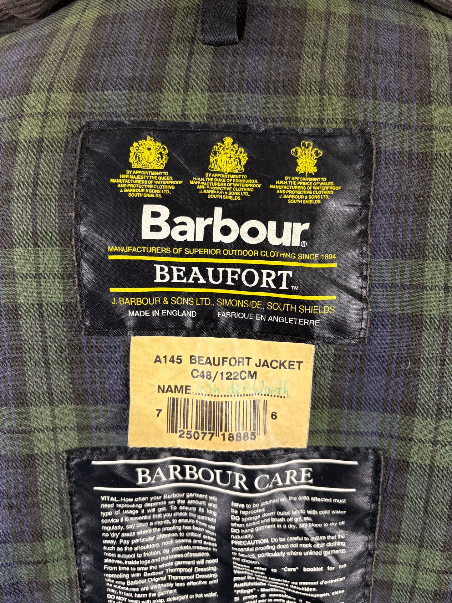 Barbour Giacca Beaufort vintage nero C46/117cm - Black Beaufort Waxed jacket size xl - Shop In London