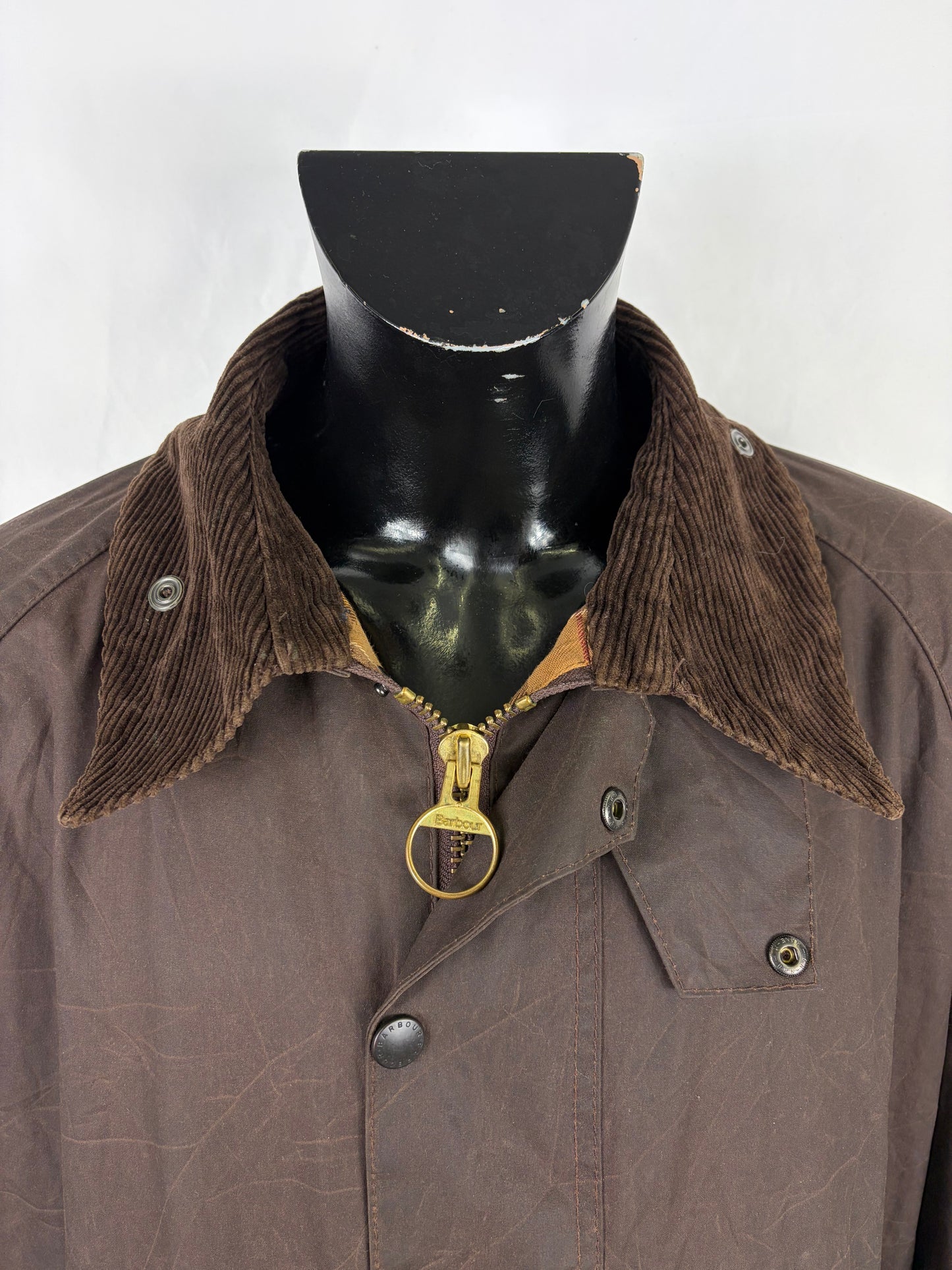 Barbour Giacca Beaufort recente marrone C50/127cm Brown Wax Beaufort jacket Size XXL