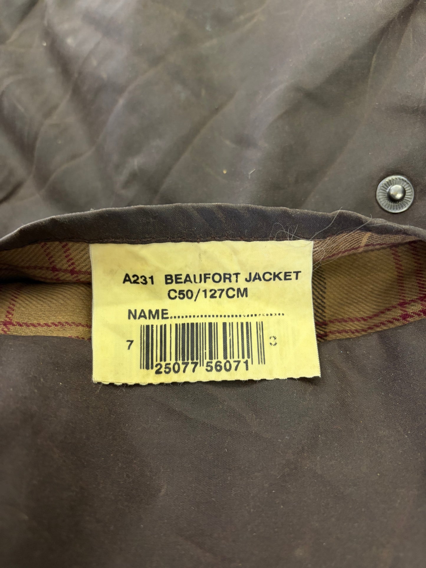 Barbour Giacca Beaufort recente marrone C50/127cm Brown Wax Beaufort jacket Size XXL