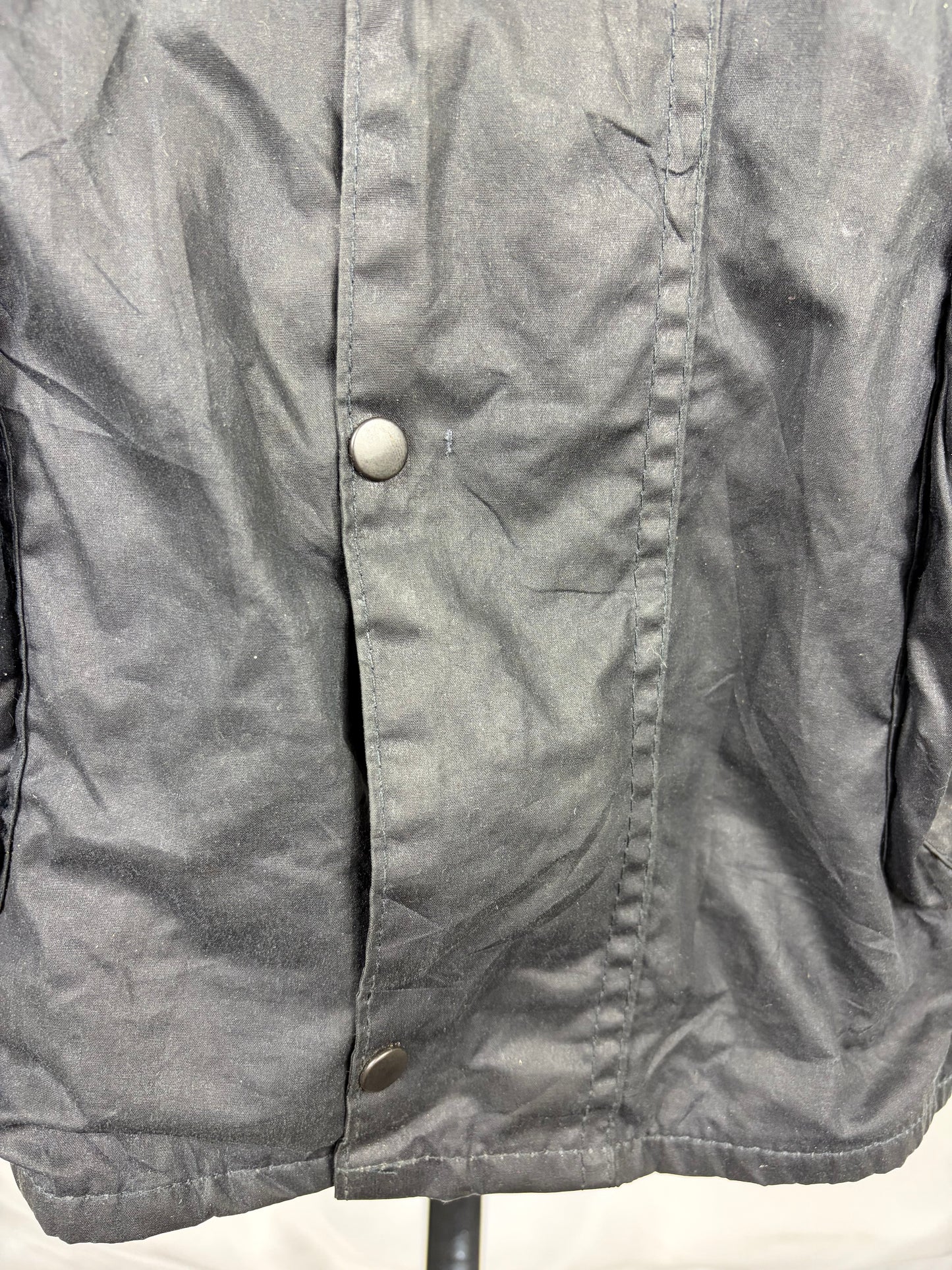 RARO Barbour vintage Durham blu con cappuccio C44/112 cm Navy vintage Hooded waxed Durham Size Large