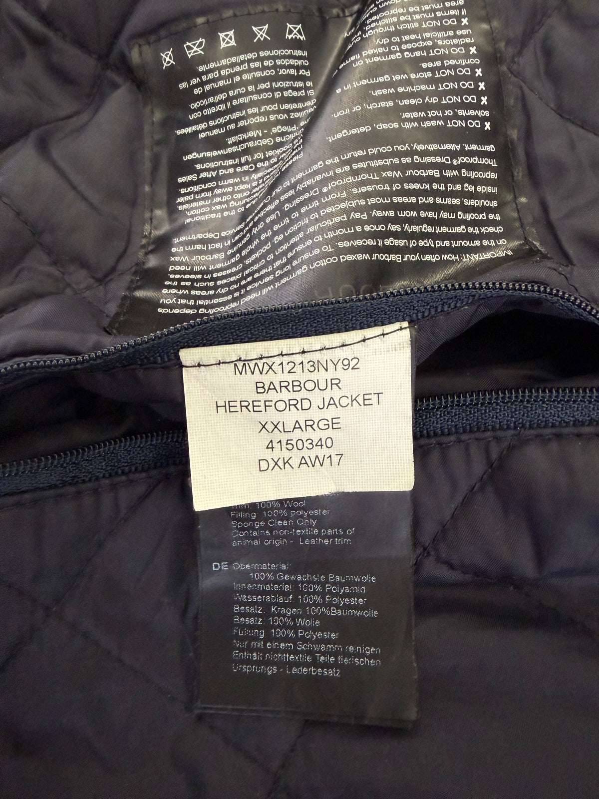 Barbour Giacca uomo blu Hereford cerato XXL - Man wax Hereford Navy Jacket size XXL - Shop In London