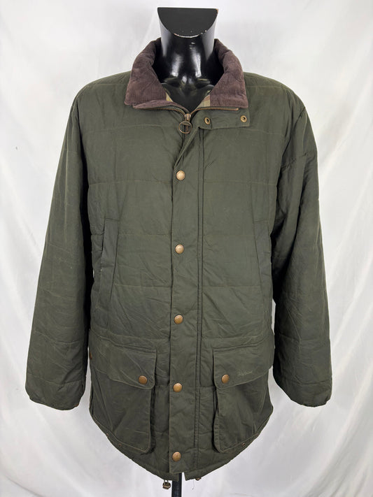 Piumino Barbour Verde Large cerato Hemmingford Jacket - Green Down Wax Jacket  size Large