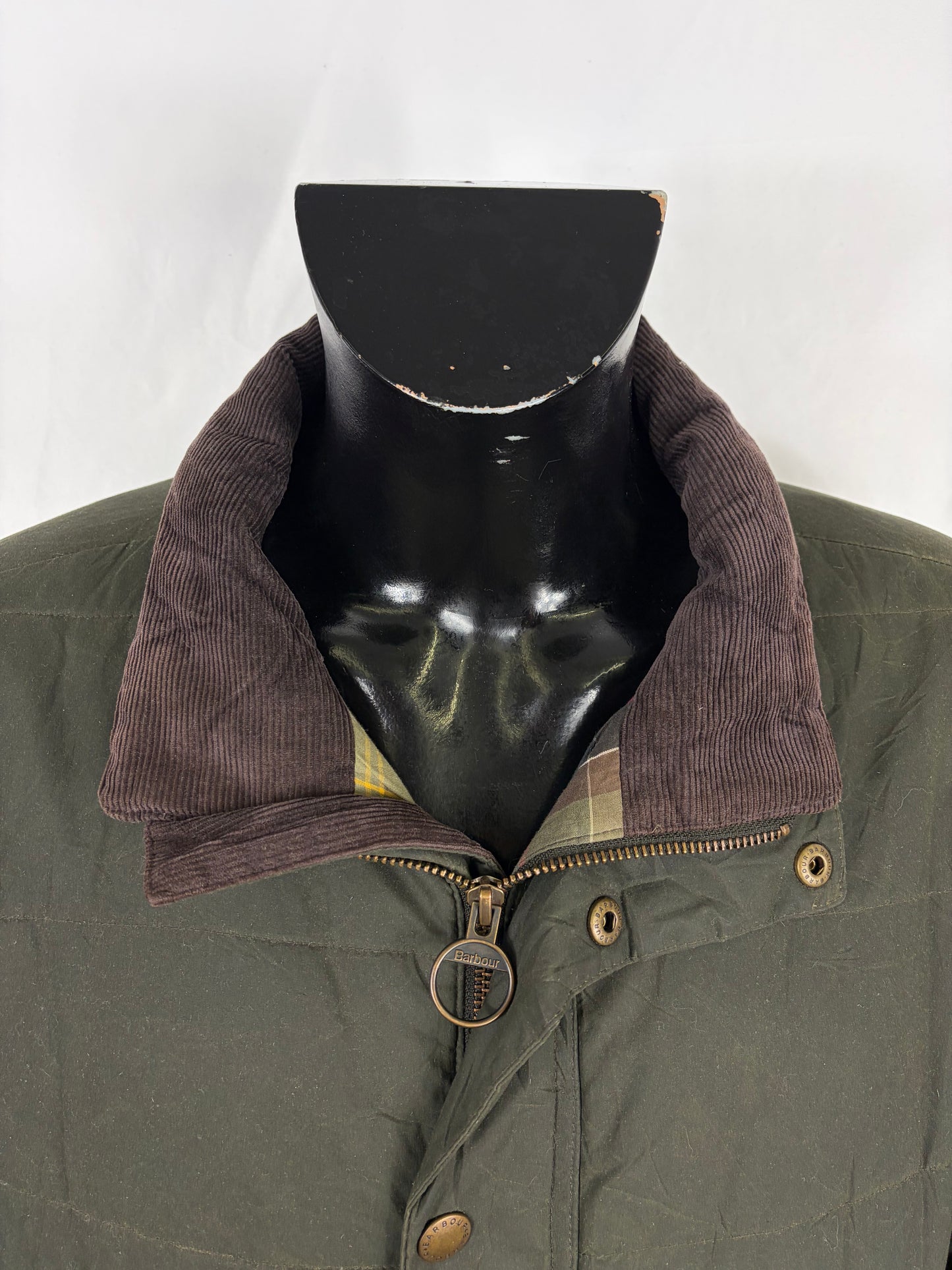 Piumino Barbour Verde Large cerato Hemmingford Jacket - Green Down Wax Jacket  size Large