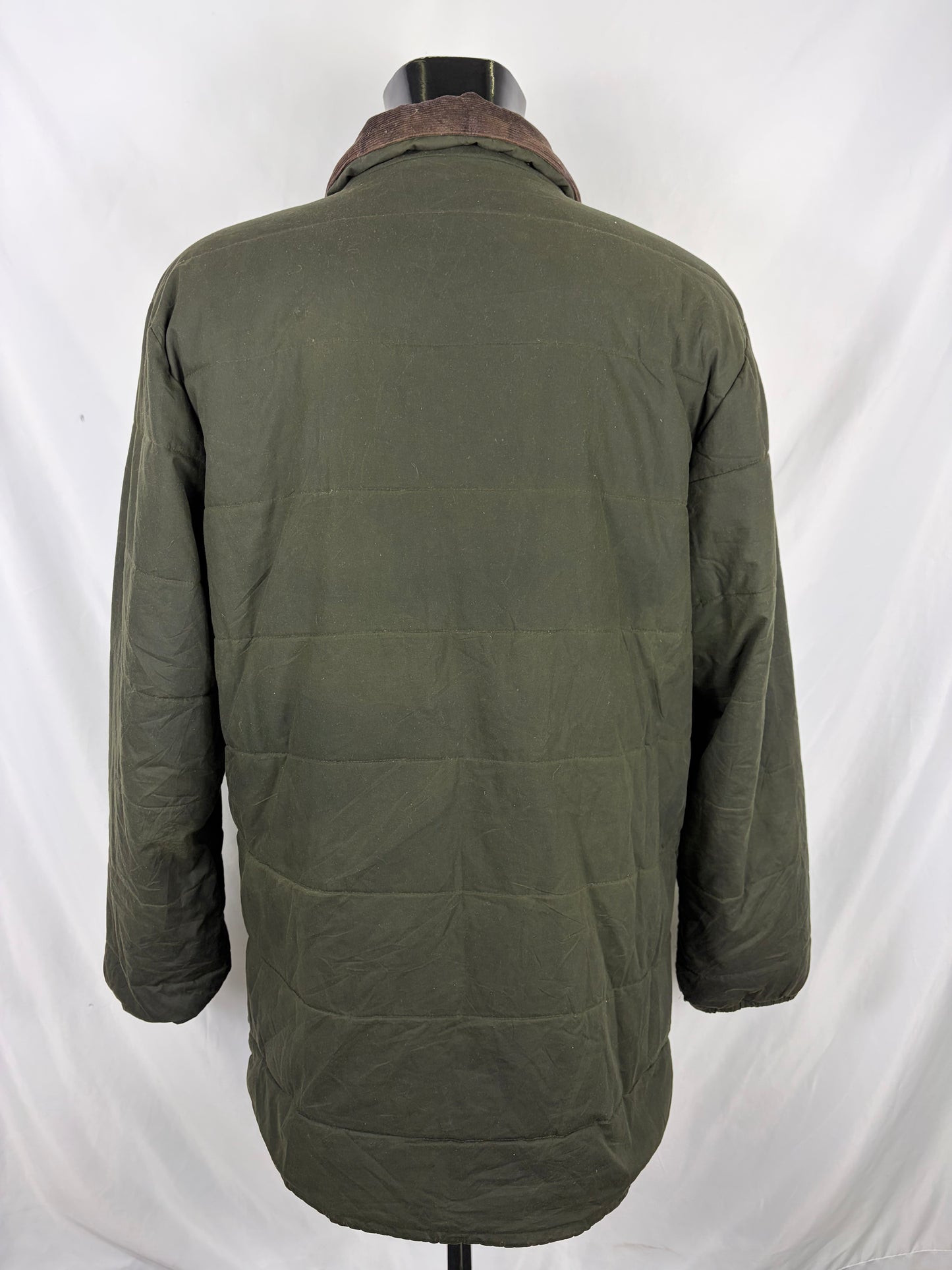 Piumino Barbour Verde Large cerato Hemmingford Jacket - Green Down Wax Jacket  size Large