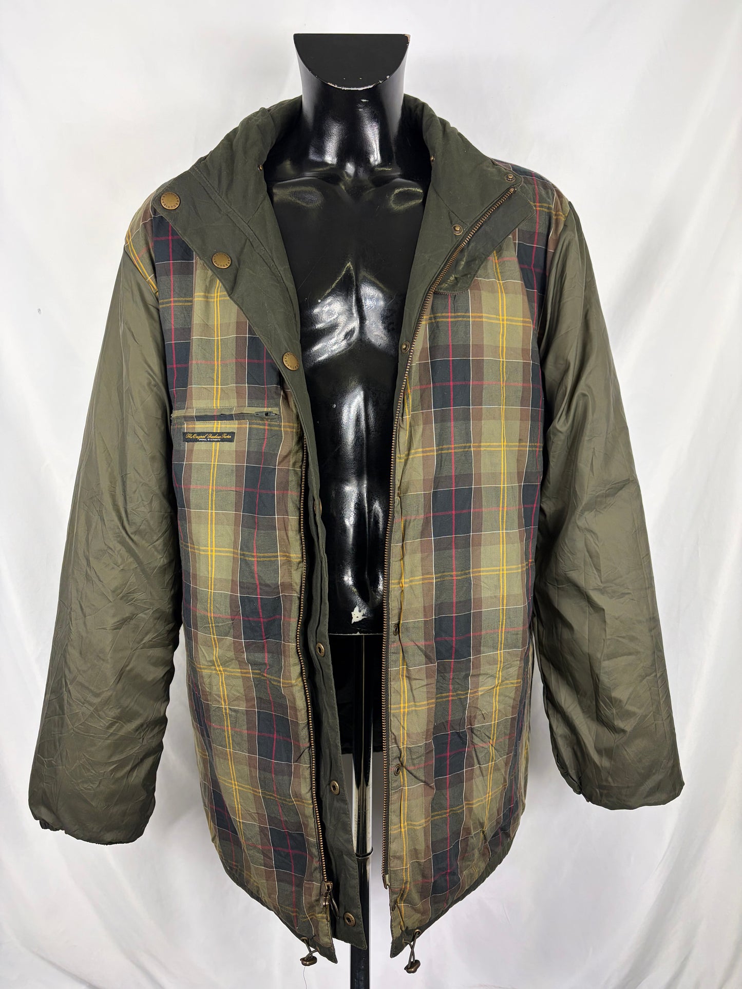 Piumino Barbour Verde Large cerato Hemmingford Jacket - Green Down Wax Jacket  size Large