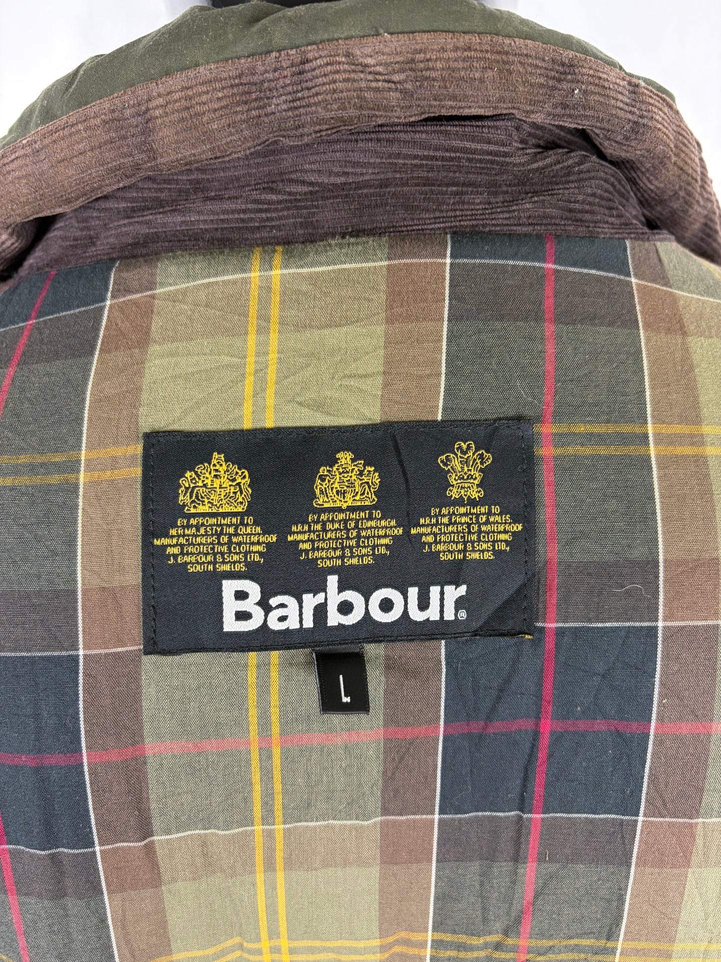 Piumino Barbour Verde Large cerato Hemmingford Jacket - Green Down Wax Jacket  size Large