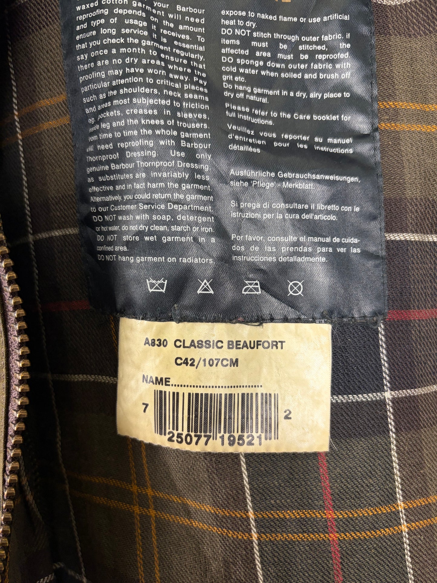 Barbour Giacca Beaufort recente verde C42/107 cm - Olive Beaufort Waxed jacket size large