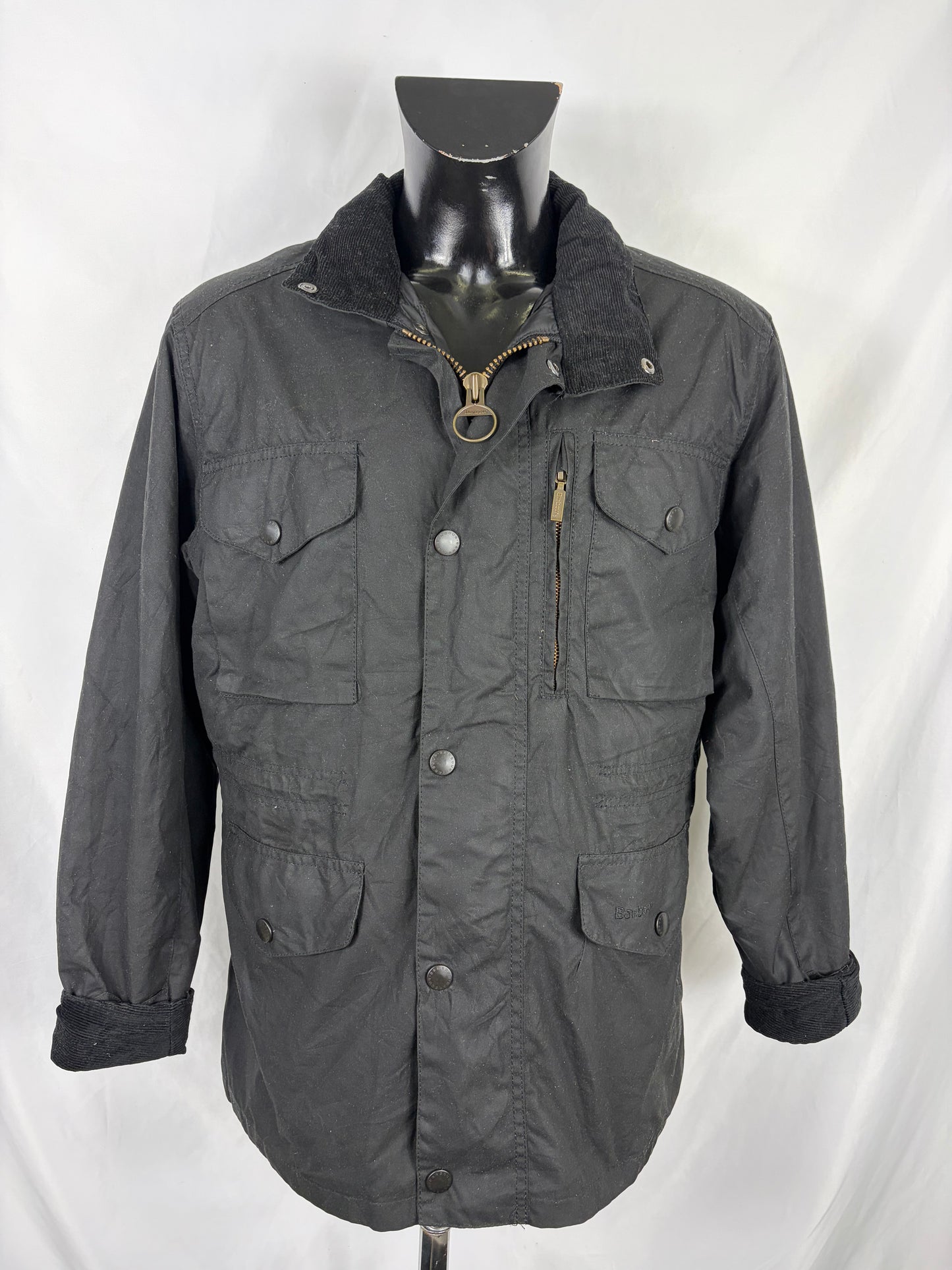 Barbour Giacca uomo nera medium Sapper Jacket Black Waxed Sapper Jacket Size Medium