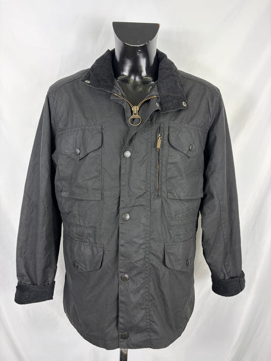 Barbour Giacca uomo nera medium Sapper Jacket Black Waxed Sapper Jacket Size Medium - Shop In London