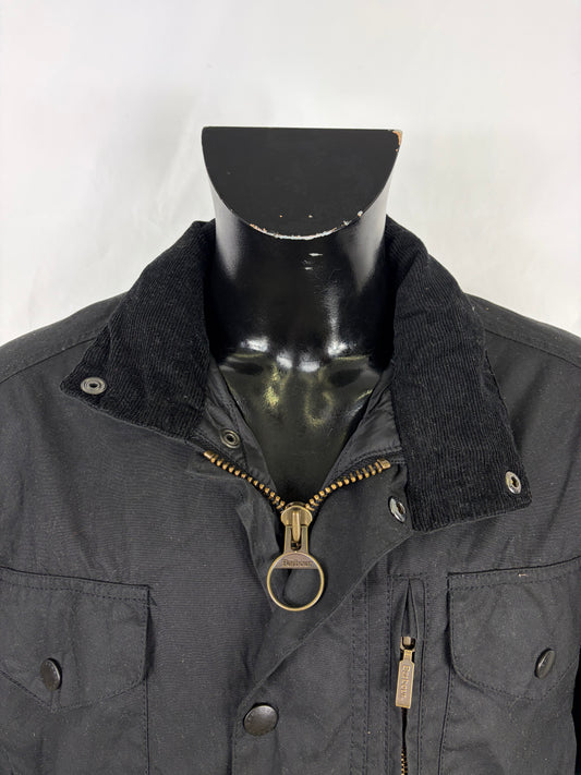 Barbour Giacca uomo nera medium Sapper Jacket Black Waxed Sapper Jacket Size Medium - Shop In London