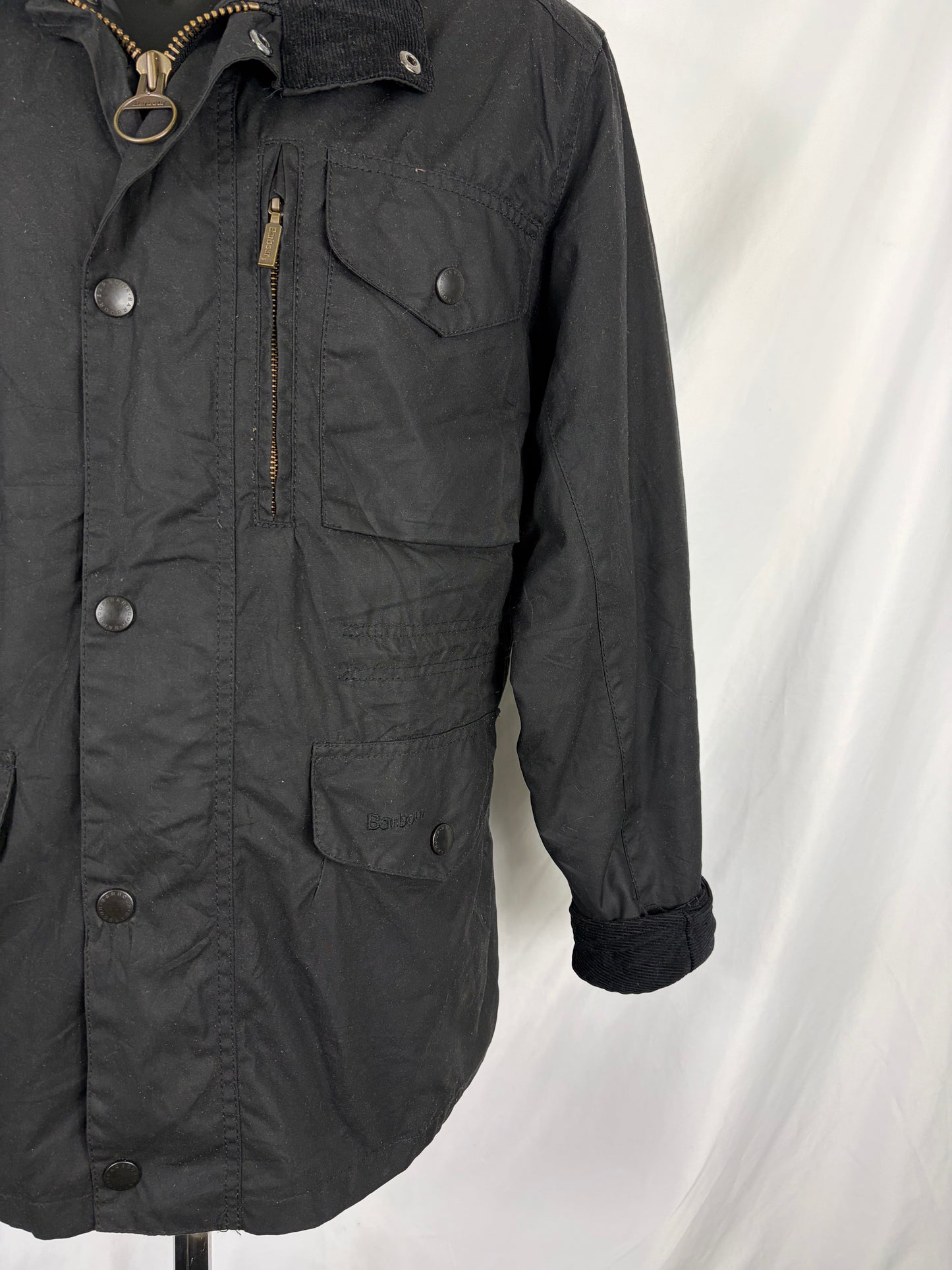 Barbour Giacca uomo nera medium Sapper Jacket Black Waxed Sapper Jacket Size Medium