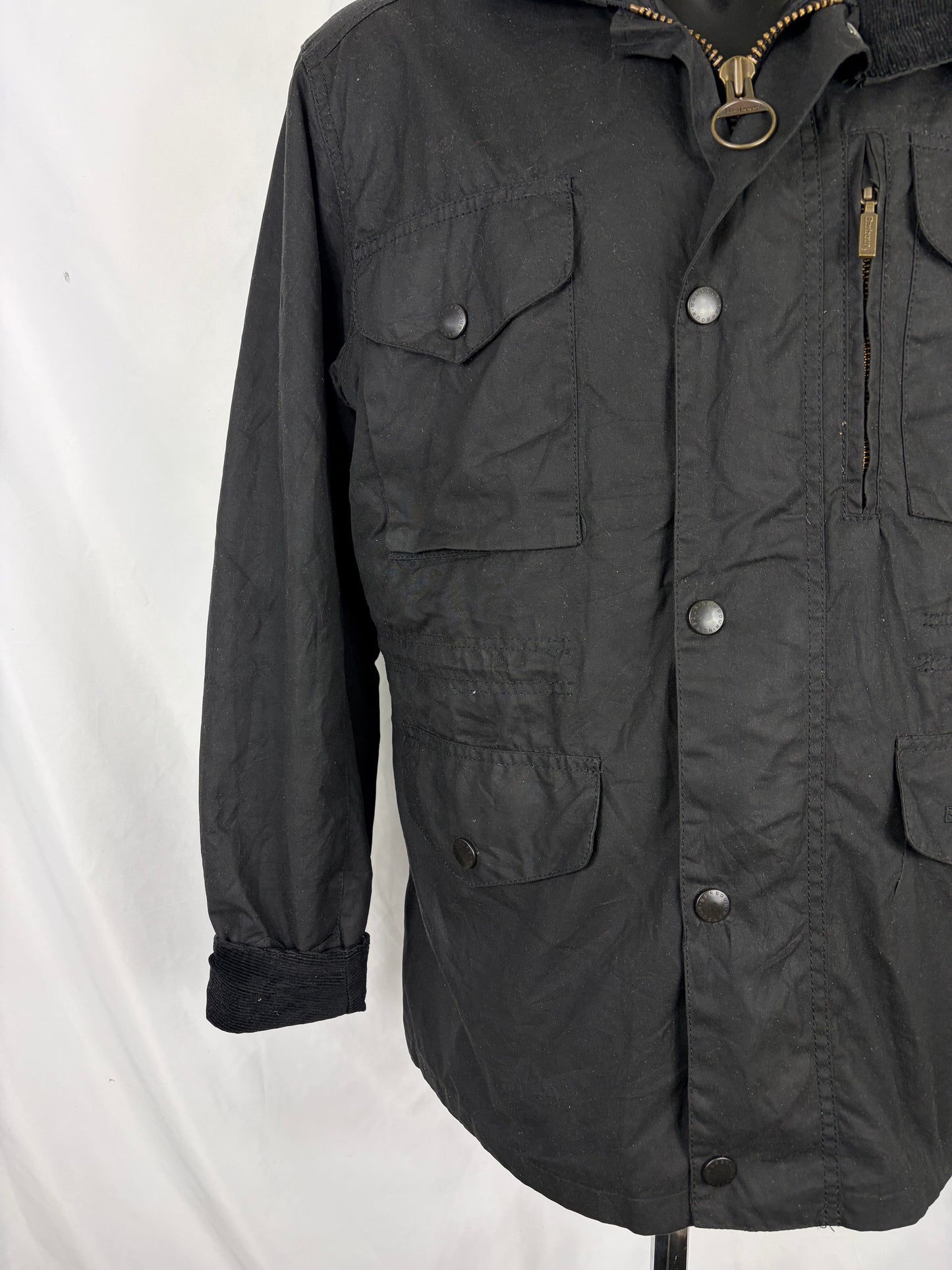 Barbour Giacca uomo nera medium Sapper Jacket Black Waxed Sapper Jacket Size Medium