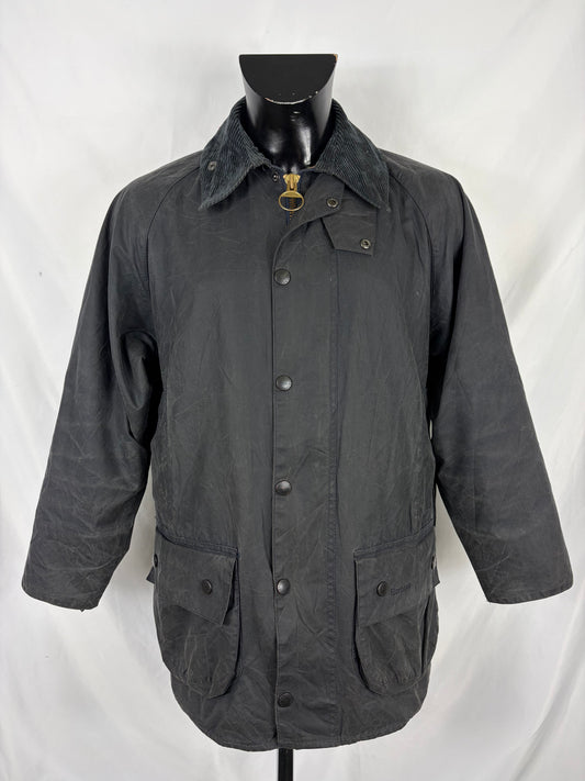 Barbour Giacca Beaufort blu C38/97 cm -Navy vintage waxed Beaufort Jacket Size Medium - Shop In London