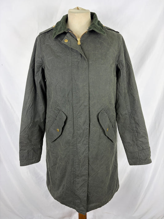 Giacca Barbour cerata da donna verde UK8 Xsmall -Lady Green wax Beresford Jacket size UK 8