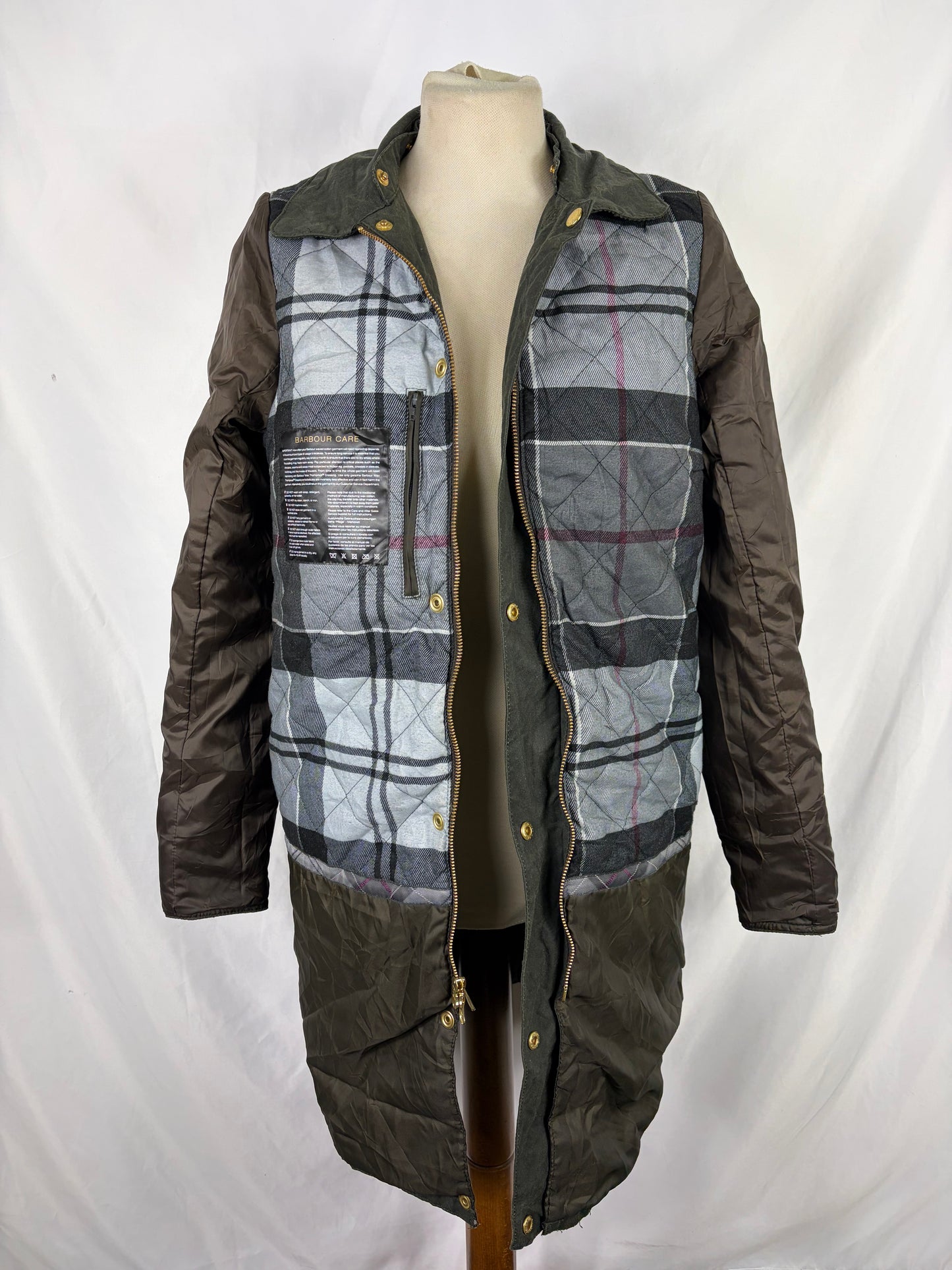Giacca Barbour cerata da donna verde UK8 Xsmall -Lady Green wax Beresford Jacket size UK 8
